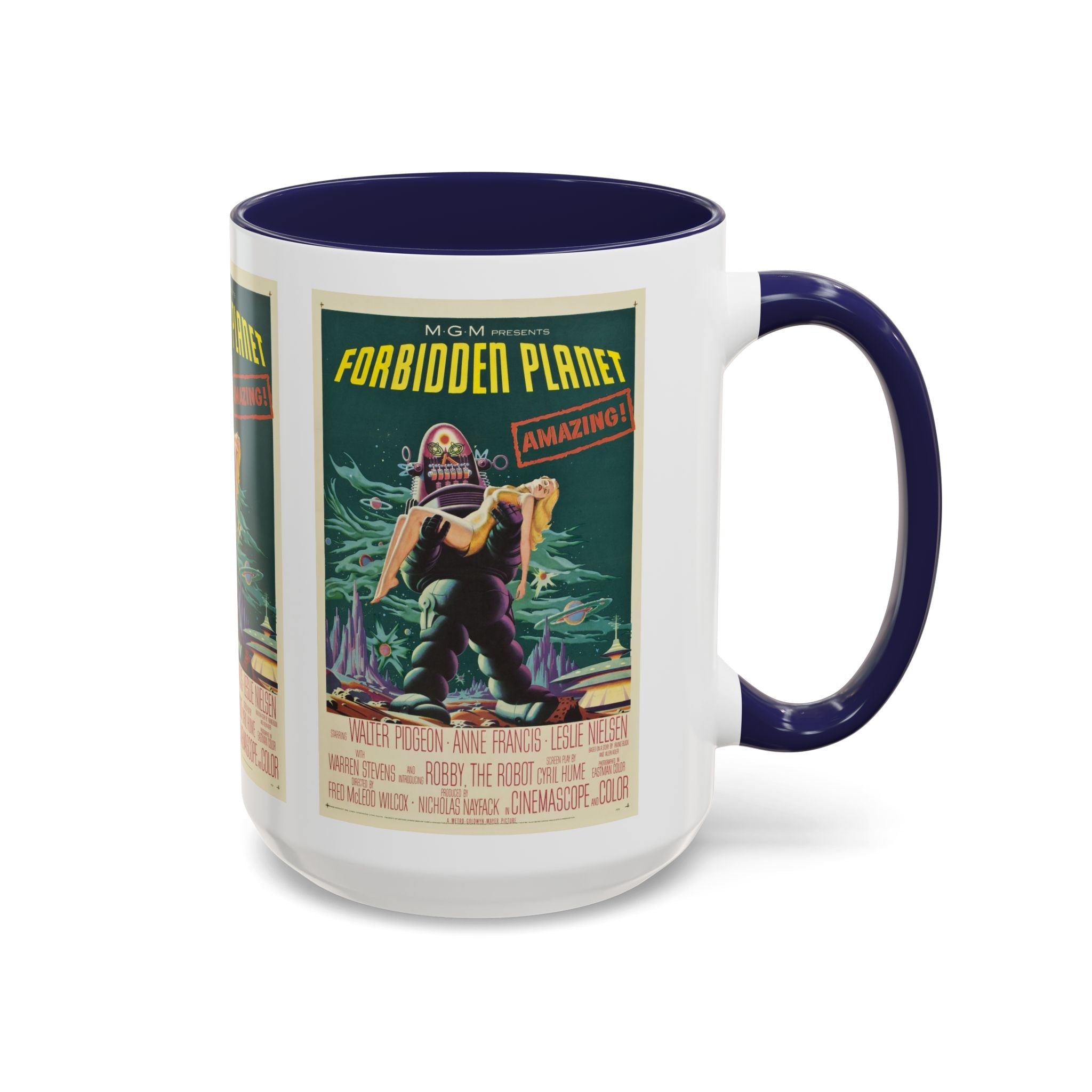 Cult Classic Movie Poster Art Accent Coffee Mug (11, 15oz) - Forbidden Planet 1956 - POPvault