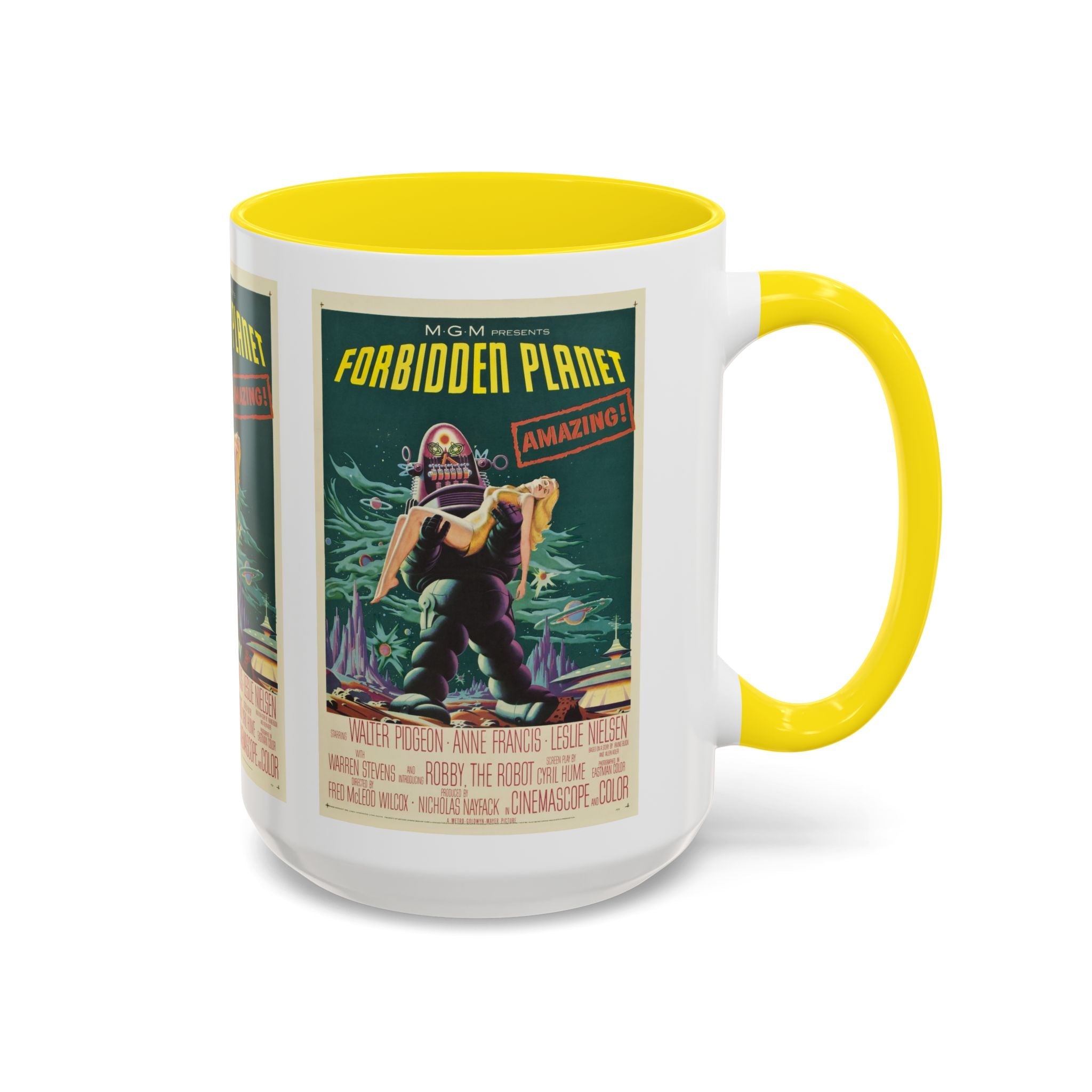 Cult Classic Movie Poster Art Accent Coffee Mug (11, 15oz) - Forbidden Planet 1956 - POPvault