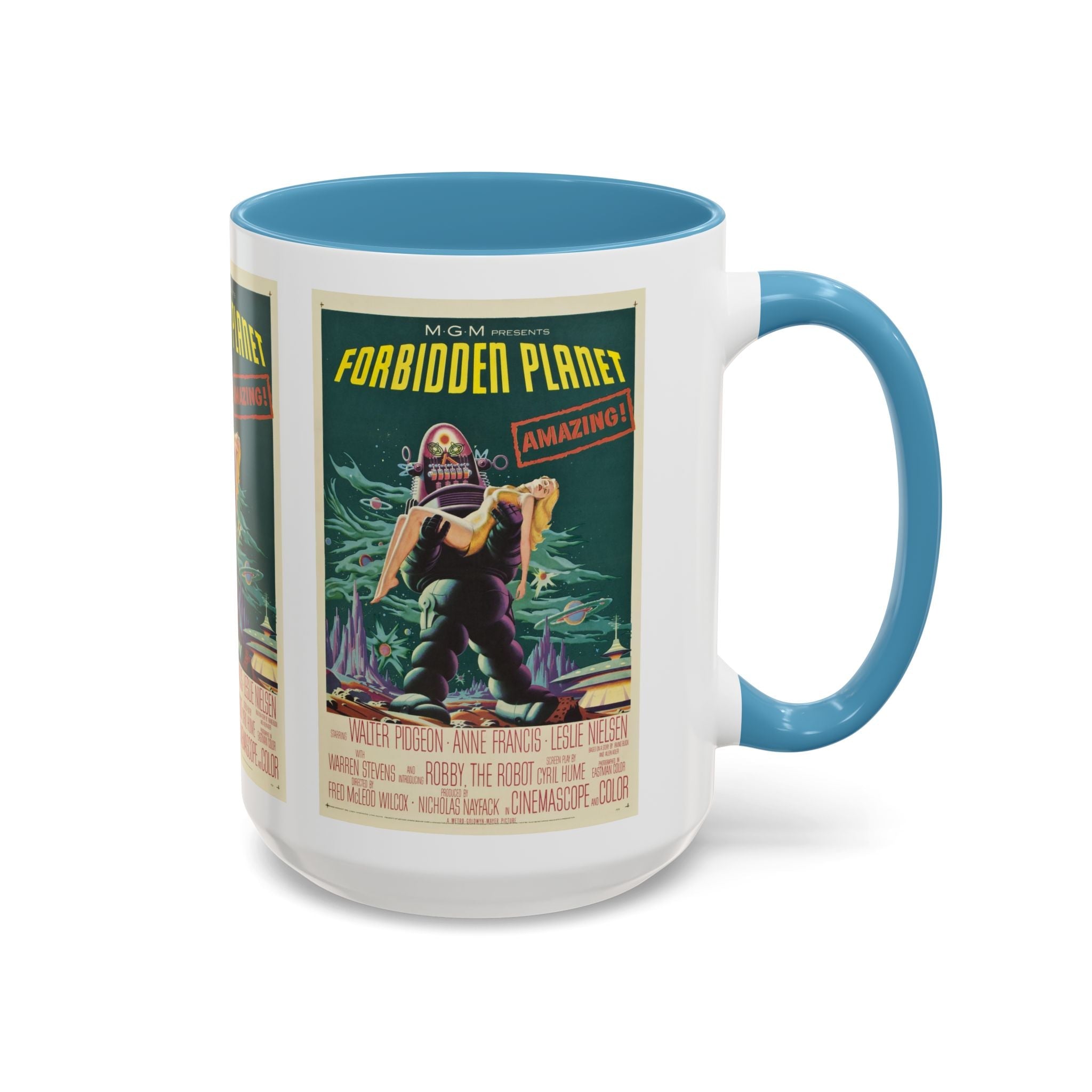 Cult Classic Movie Poster Art Accent Coffee Mug (11, 15oz) - Forbidden Planet 1956 - POPvault