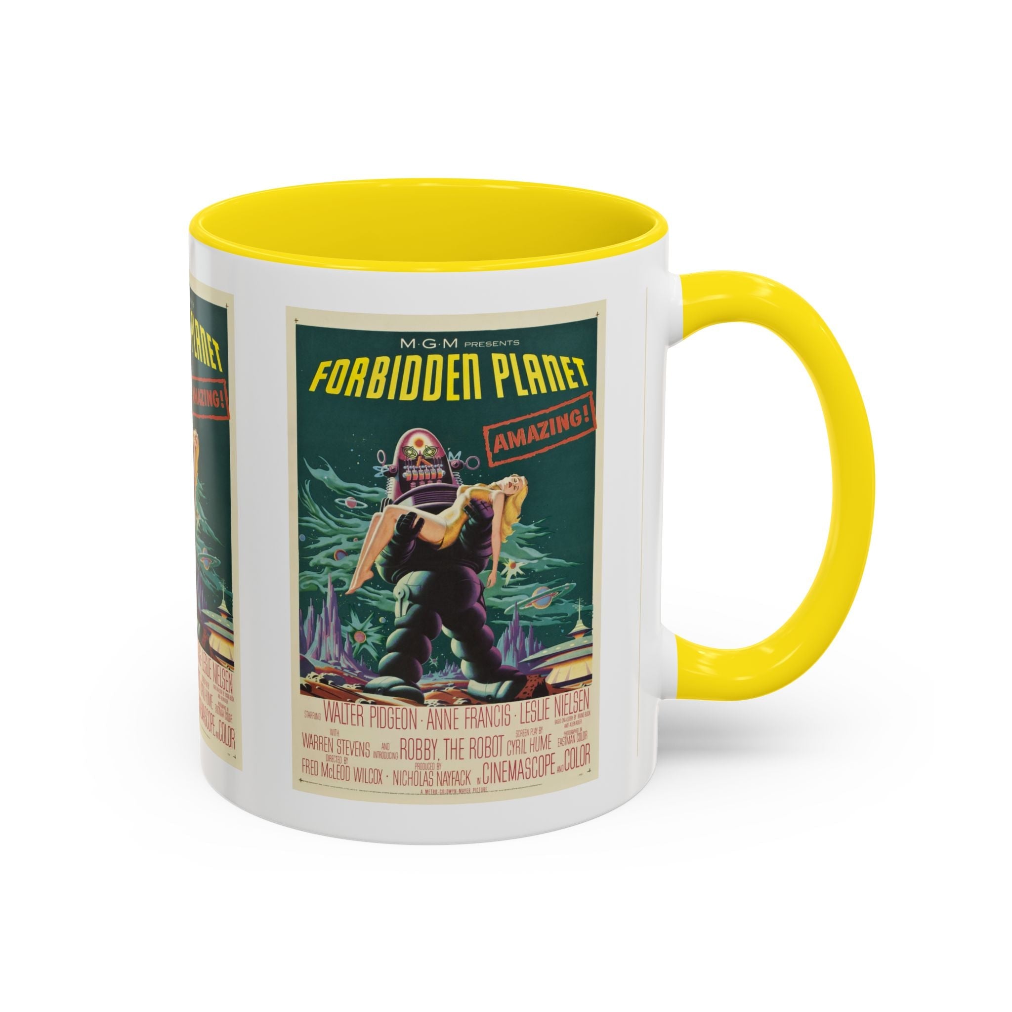 Cult Classic Movie Poster Art Accent Coffee Mug (11, 15oz) - Forbidden Planet 1956 - POPvault