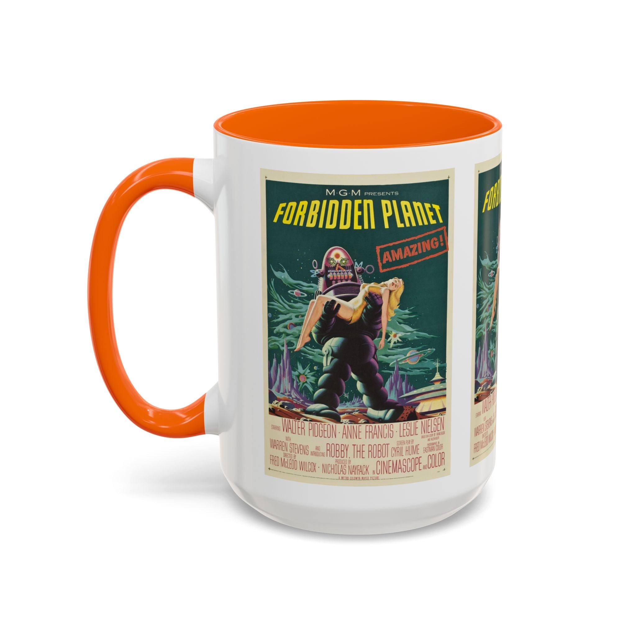 Cult Classic Movie Poster Art Accent Coffee Mug (11, 15oz) - Forbidden Planet 1956 - POPvault
