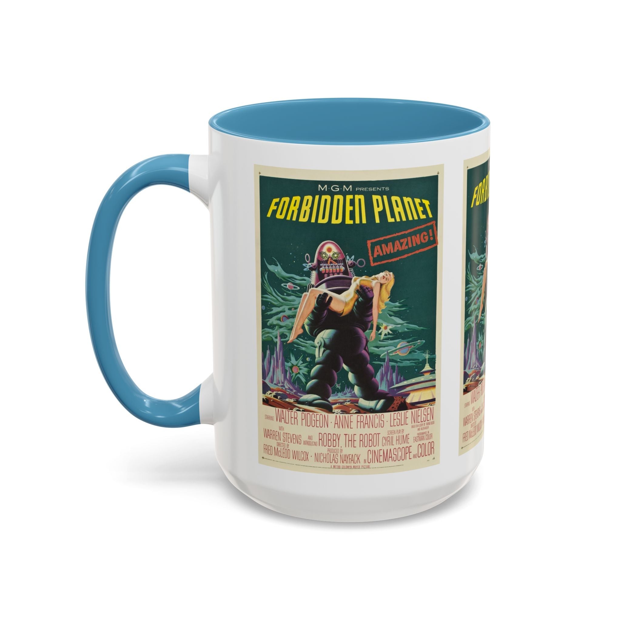 Cult Classic Movie Poster Art Accent Coffee Mug (11, 15oz) - Forbidden Planet 1956 - POPvault