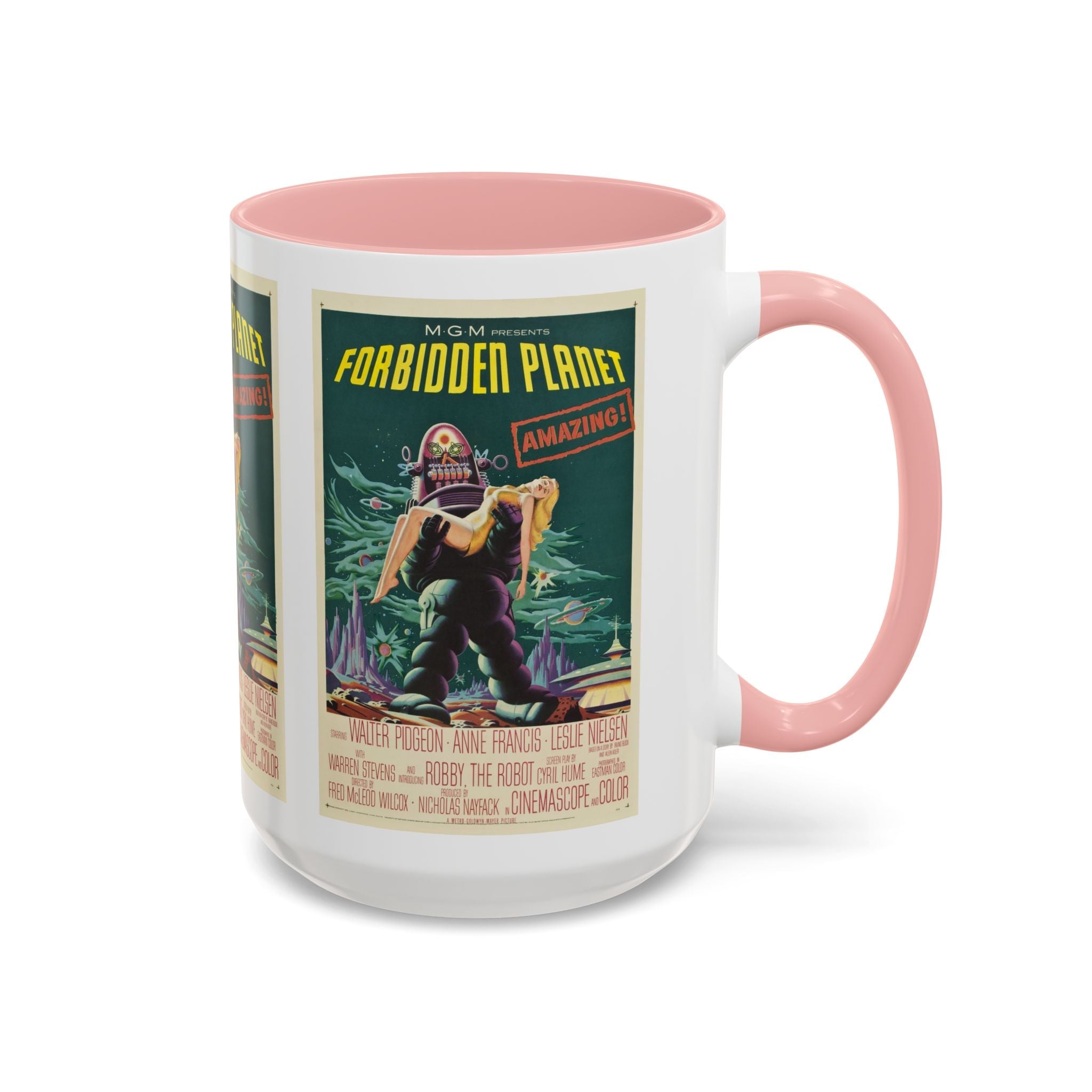 Cult Classic Movie Poster Art Accent Coffee Mug (11, 15oz) - Forbidden Planet 1956 - POPvault
