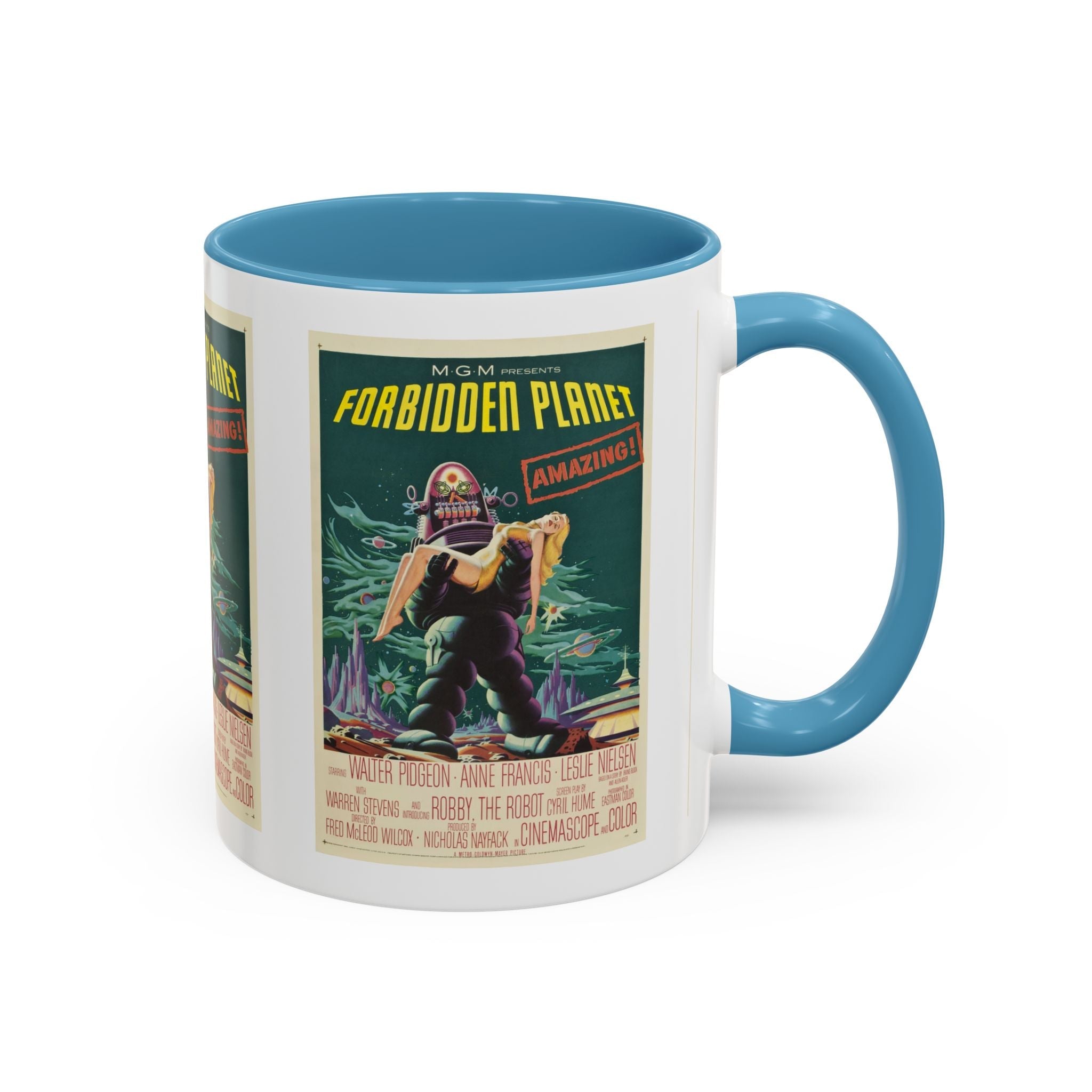 Cult Classic Movie Poster Art Accent Coffee Mug (11, 15oz) - Forbidden Planet 1956 - POPvault