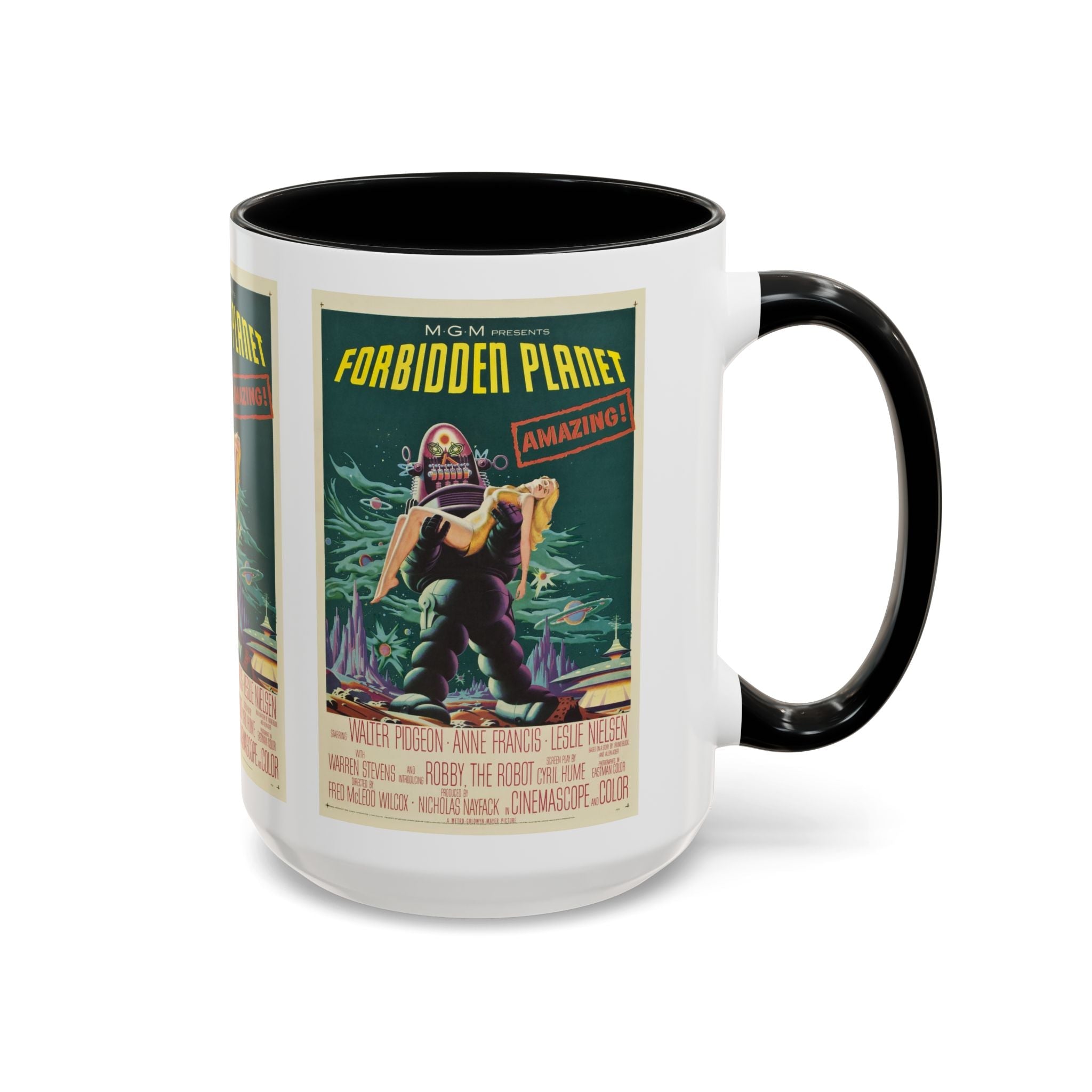 Cult Classic Movie Poster Art Accent Coffee Mug (11, 15oz) - Forbidden Planet 1956 - POPvault