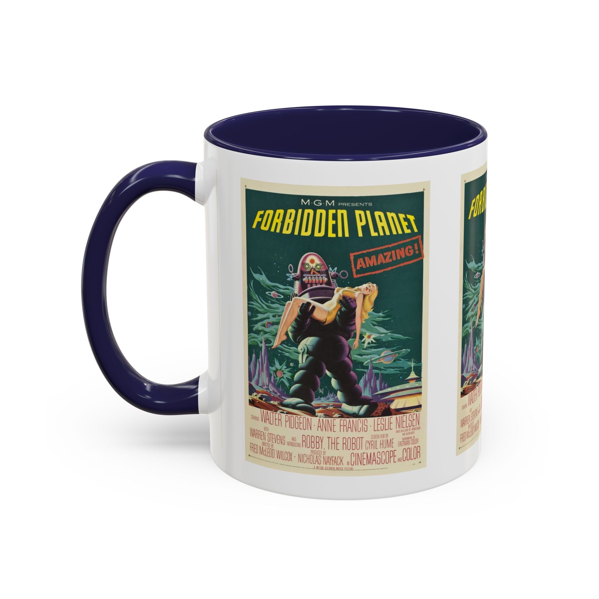 Cult Classic Movie Poster Art Accent Coffee Mug (11, 15oz) - Forbidden Planet 1956 - POPvault