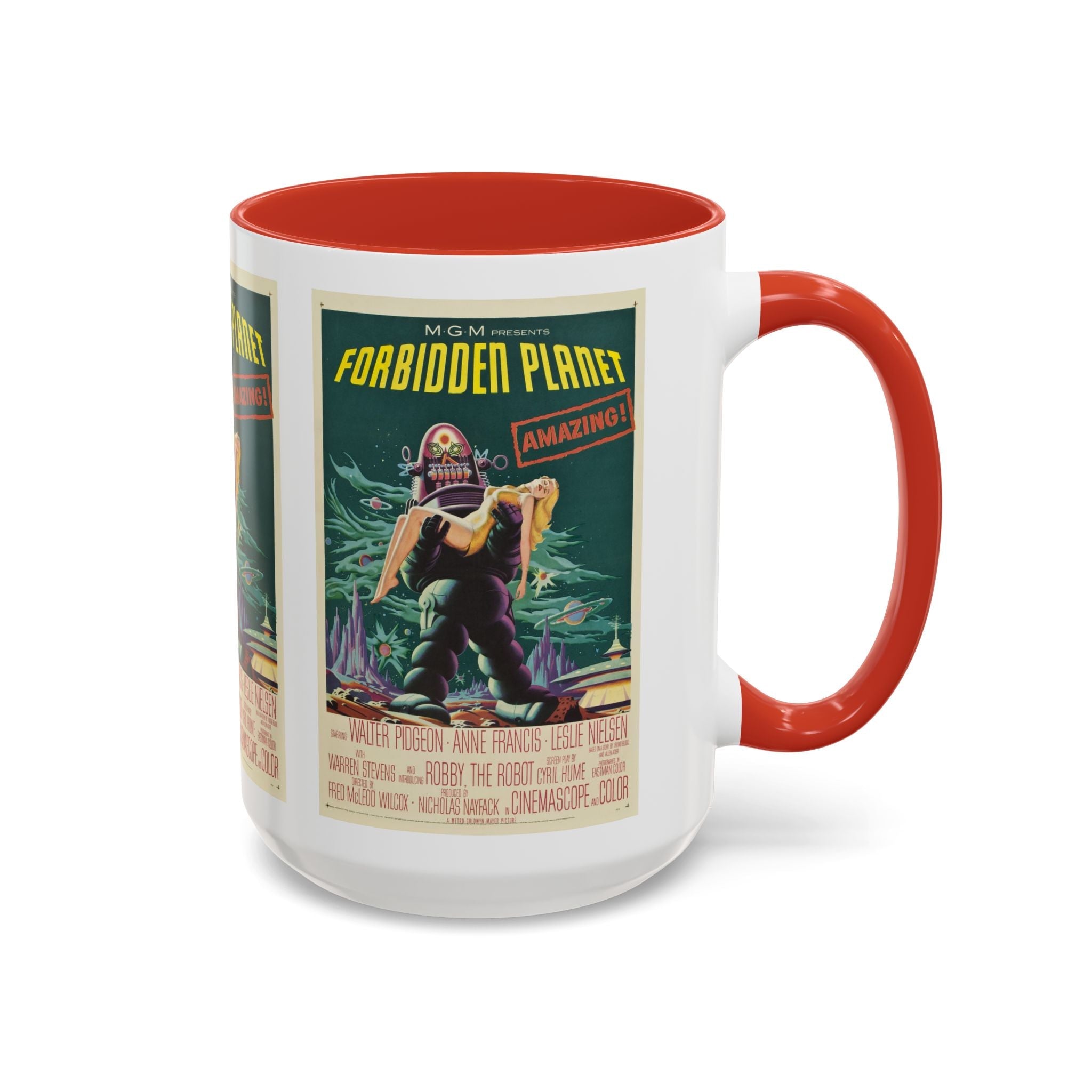 Cult Classic Movie Poster Art Accent Coffee Mug (11, 15oz) - Forbidden Planet 1956 - POPvault