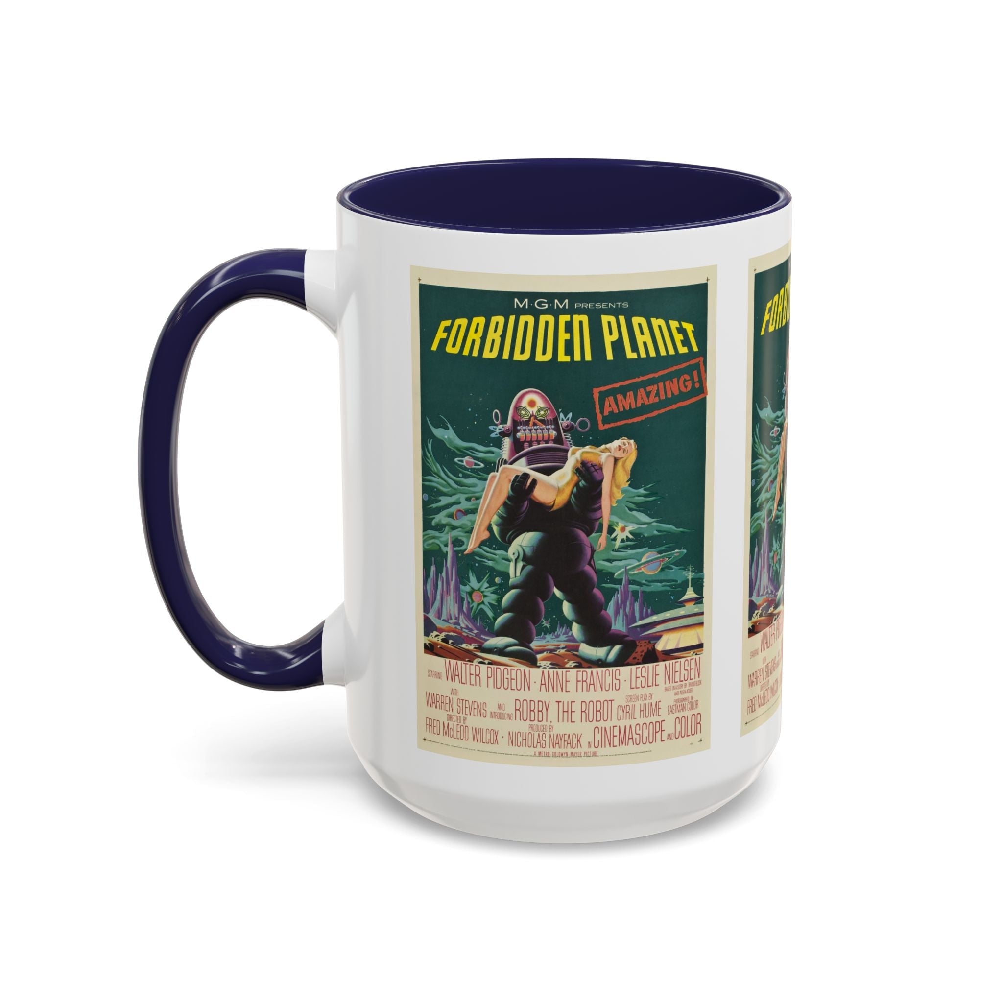 Cult Classic Movie Poster Art Accent Coffee Mug (11, 15oz) - Forbidden Planet 1956 - POPvault