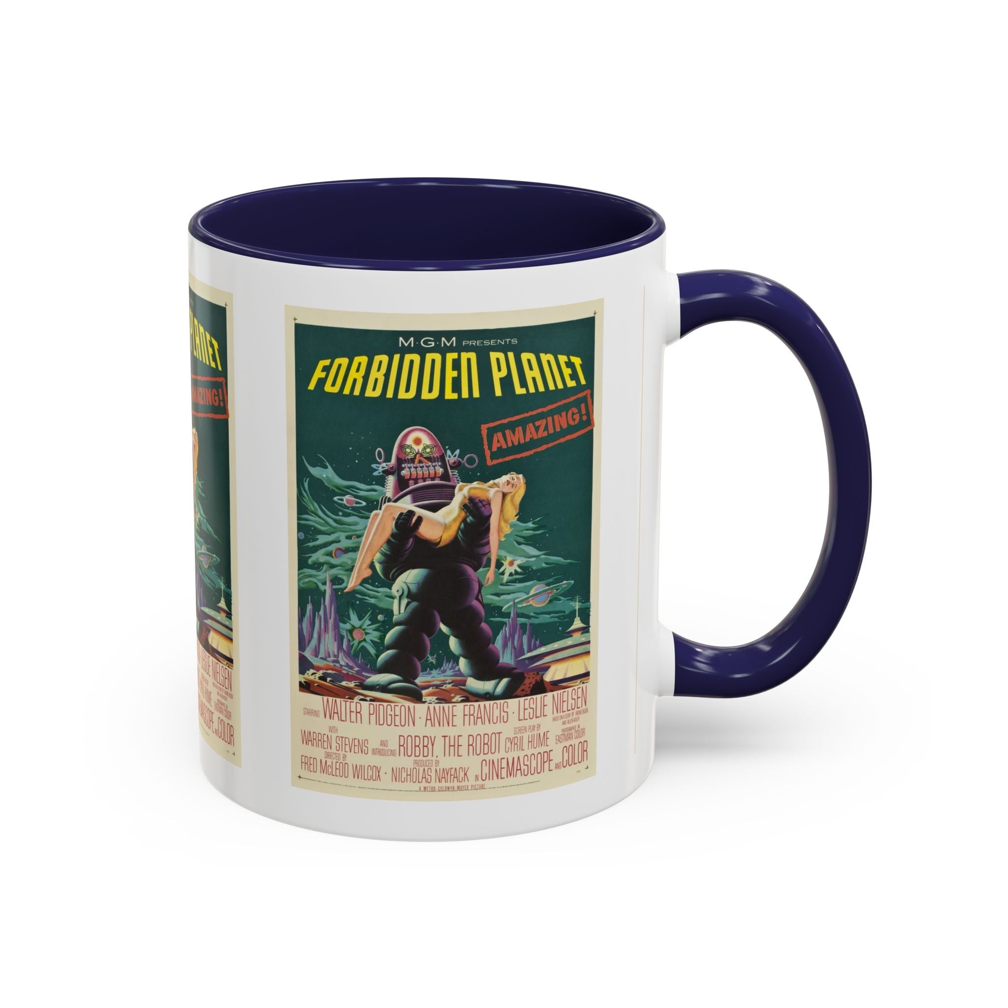 Cult Classic Movie Poster Art Accent Coffee Mug (11, 15oz) - Forbidden Planet 1956 - POPvault