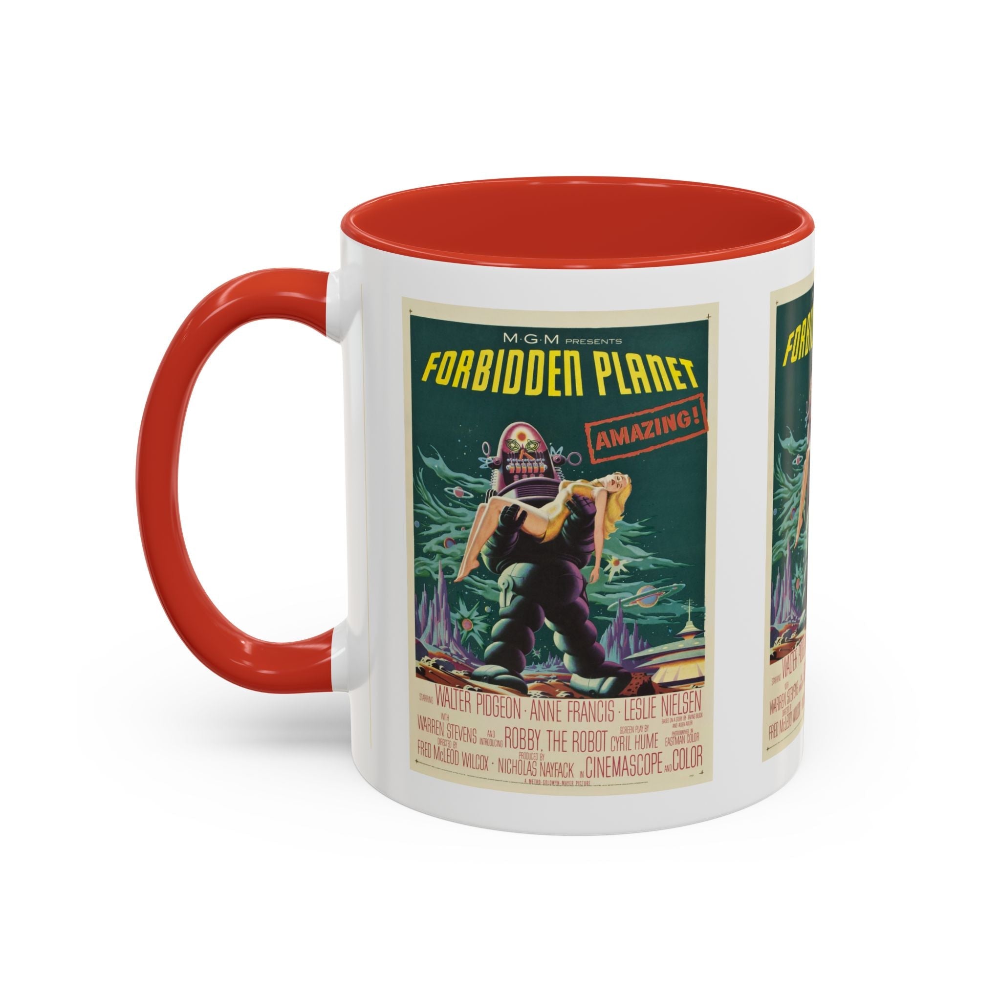 Cult Classic Movie Poster Art Accent Coffee Mug (11, 15oz) - Forbidden Planet 1956 - POPvault