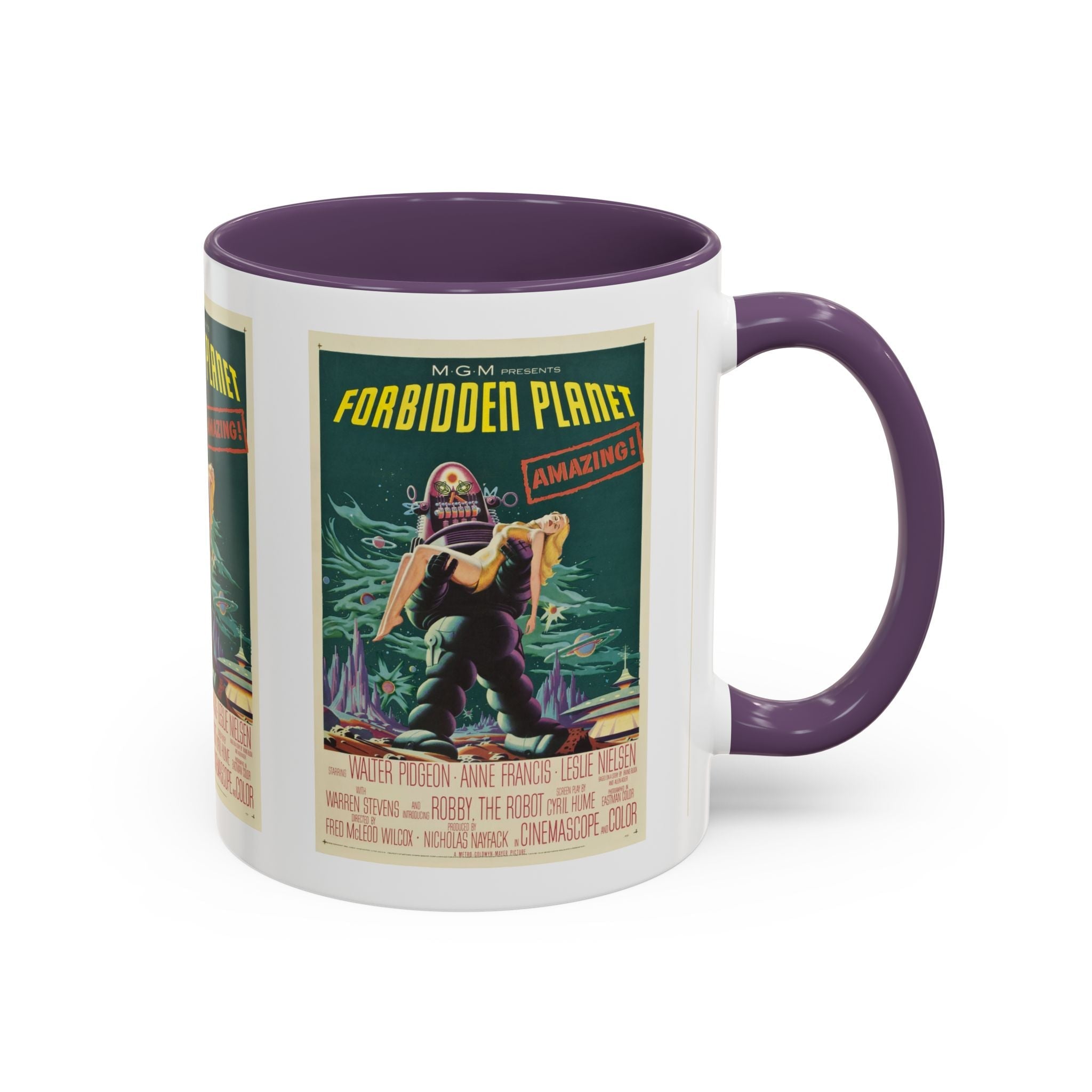 Cult Classic Movie Poster Art Accent Coffee Mug (11, 15oz) - Forbidden Planet 1956 - POPvault