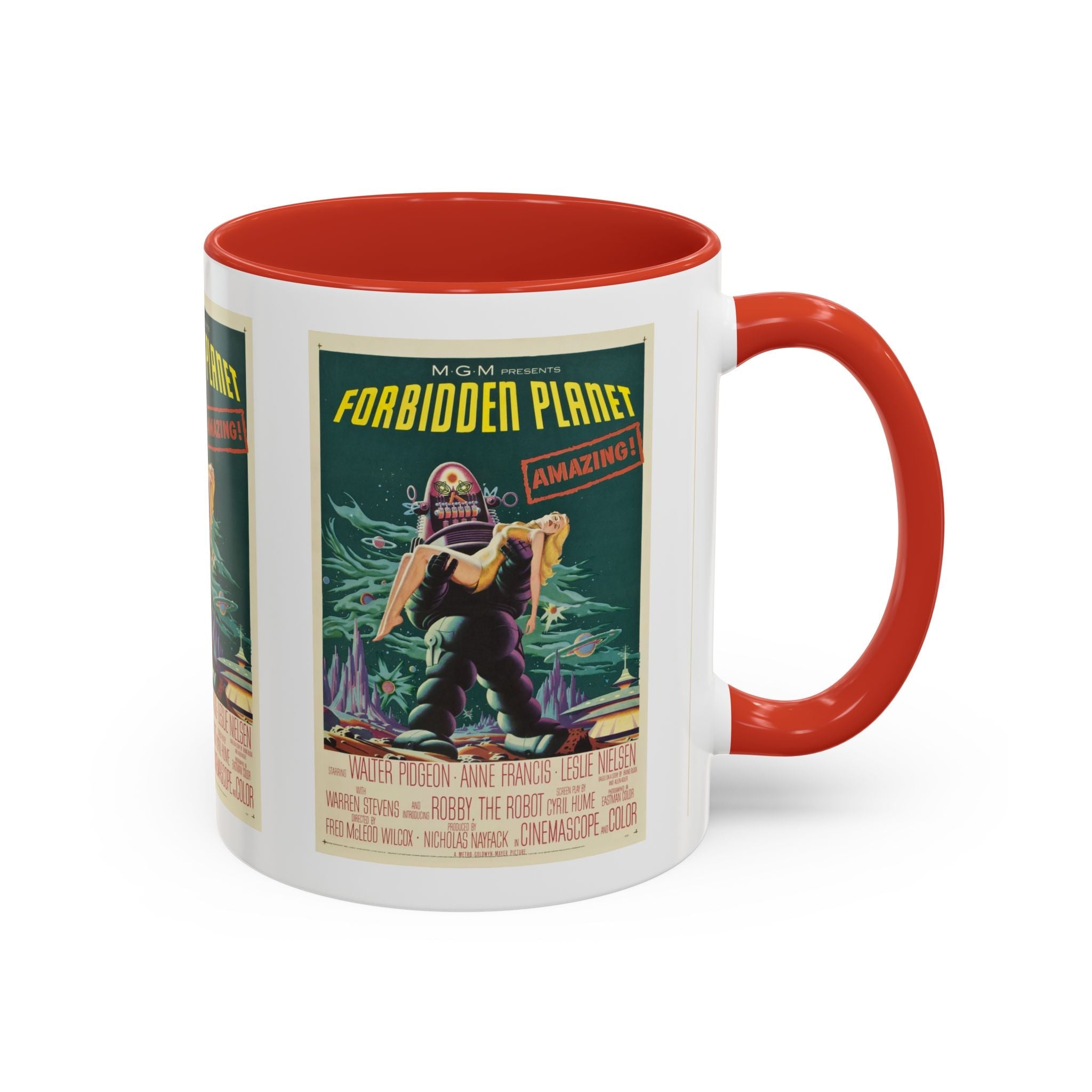 Cult Classic Movie Poster Art Accent Coffee Mug (11, 15oz) - Forbidden Planet 1956 - POPvault