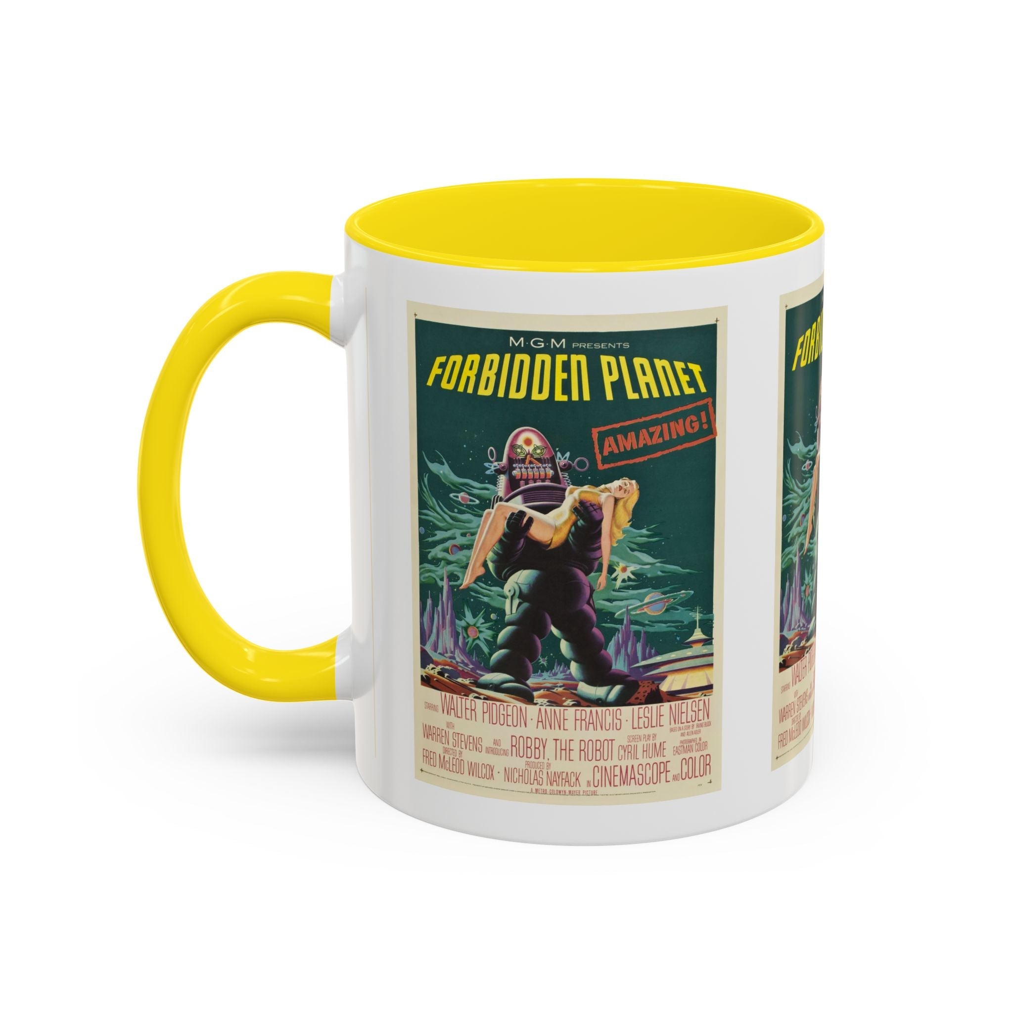 Cult Classic Movie Poster Art Accent Coffee Mug (11, 15oz) - Forbidden Planet 1956 - POPvault