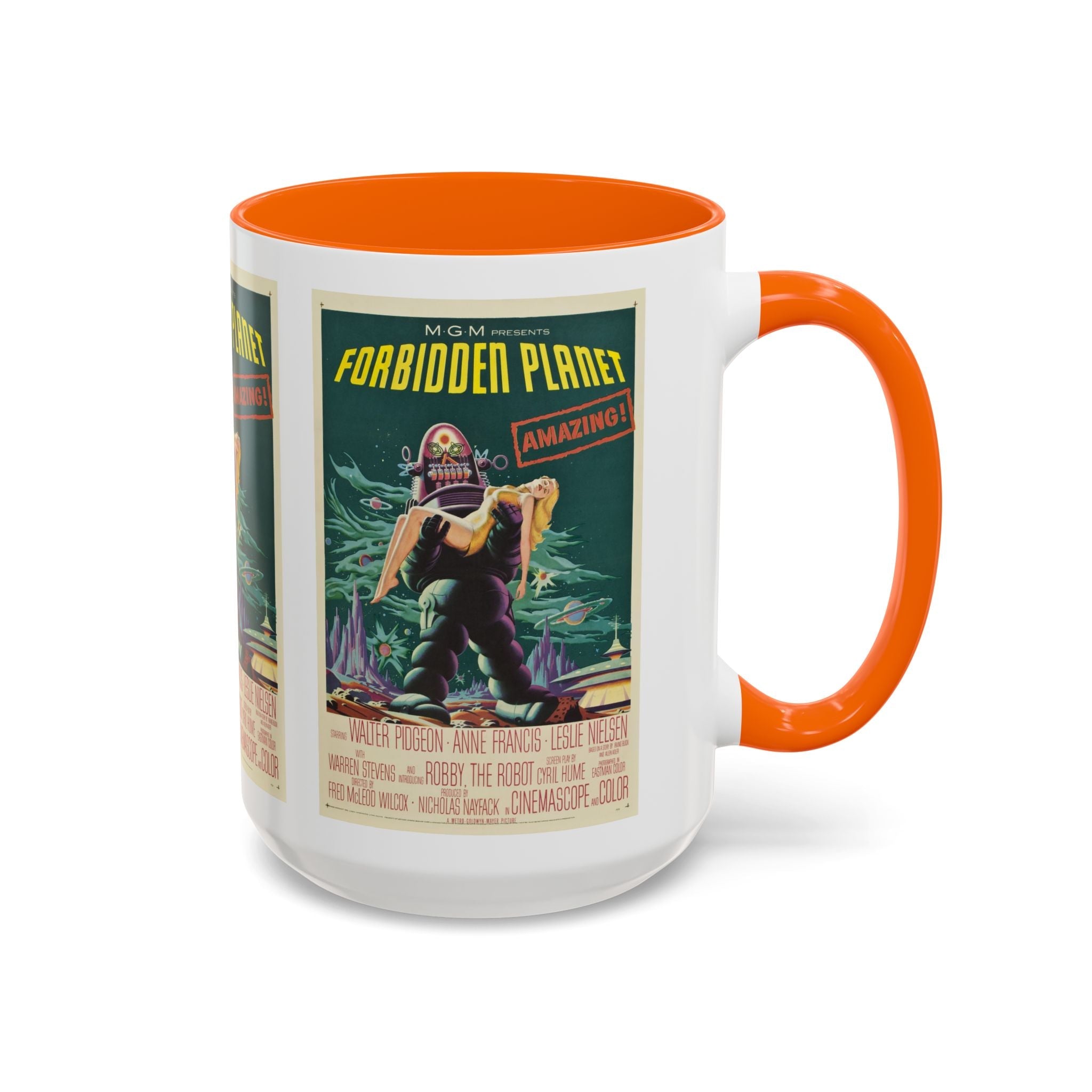 Cult Classic Movie Poster Art Accent Coffee Mug (11, 15oz) - Forbidden Planet 1956 - POPvault