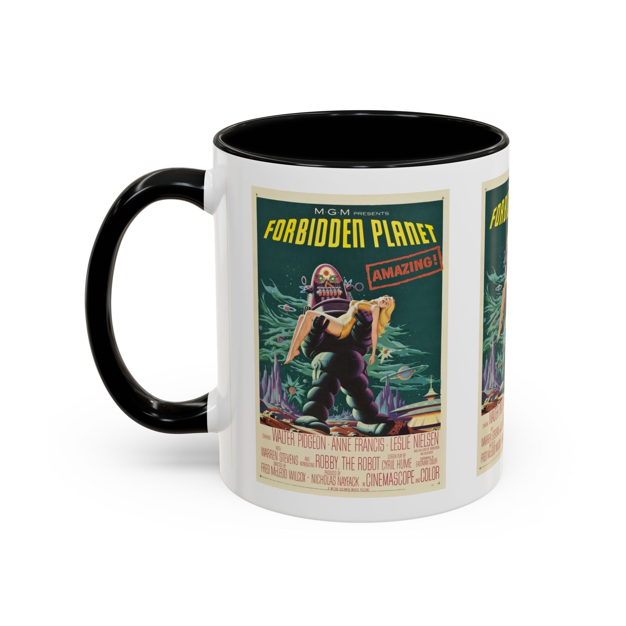 Cult Classic Movie Poster Art Accent Coffee Mug (11, 15oz) - Forbidden Planet 1956 - POPvault