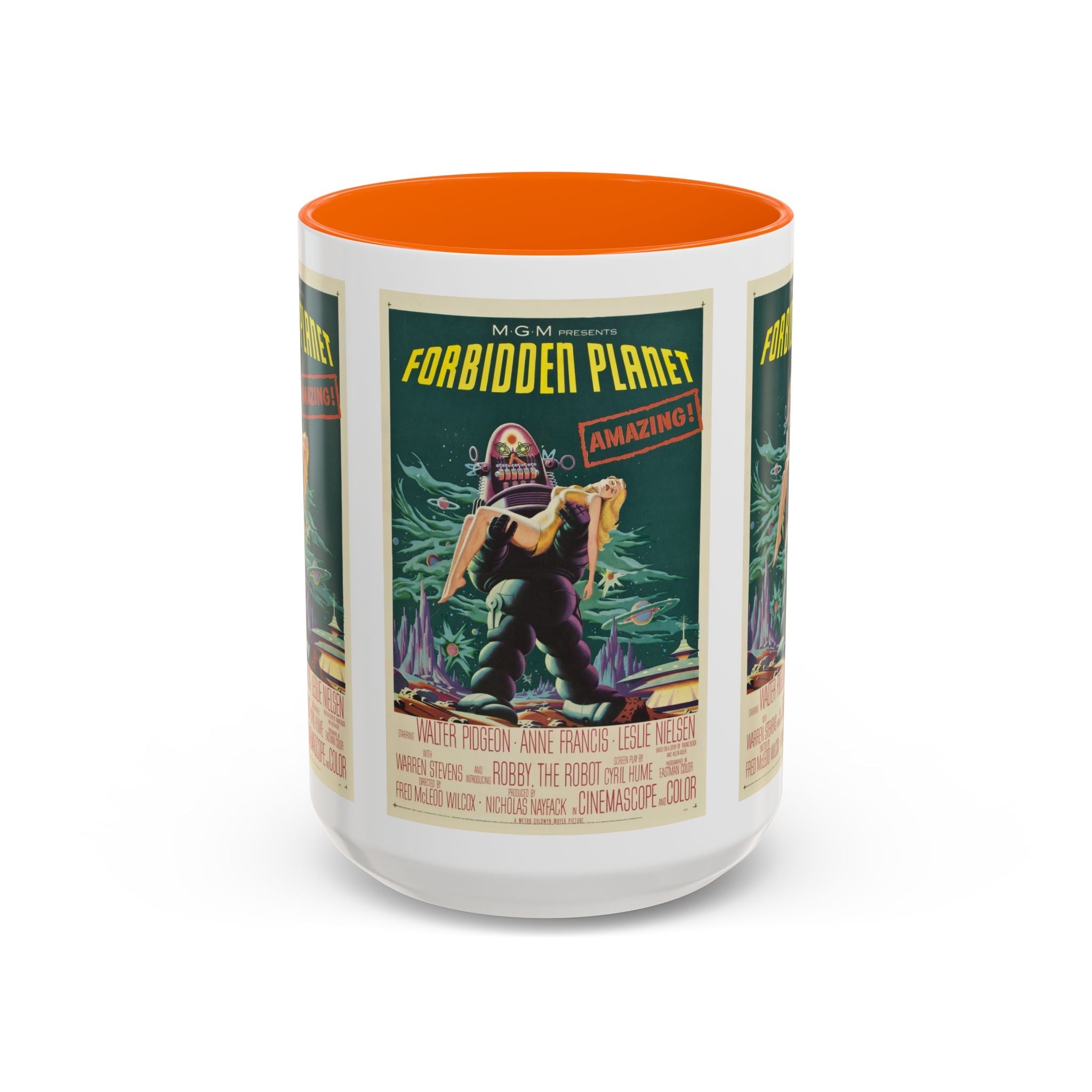 Cult Classic Movie Poster Art Accent Coffee Mug (11, 15oz) - Forbidden Planet 1956 - POPvault