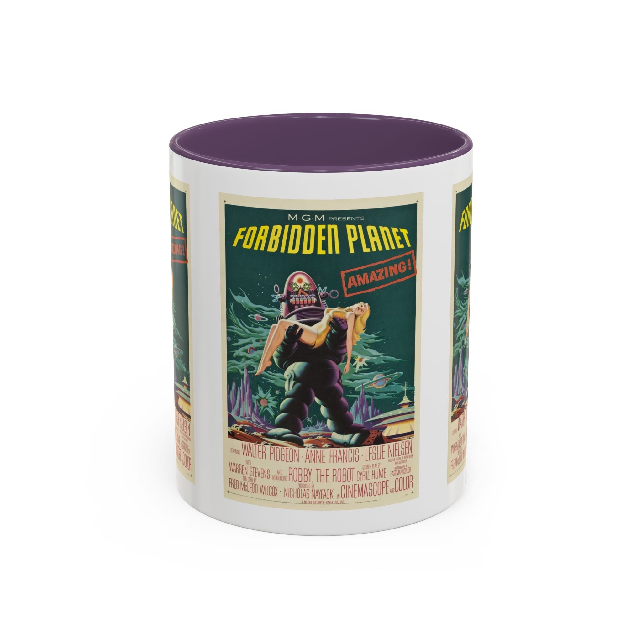 Cult Classic Movie Poster Art Accent Coffee Mug (11, 15oz) - Forbidden Planet 1956 - POPvault