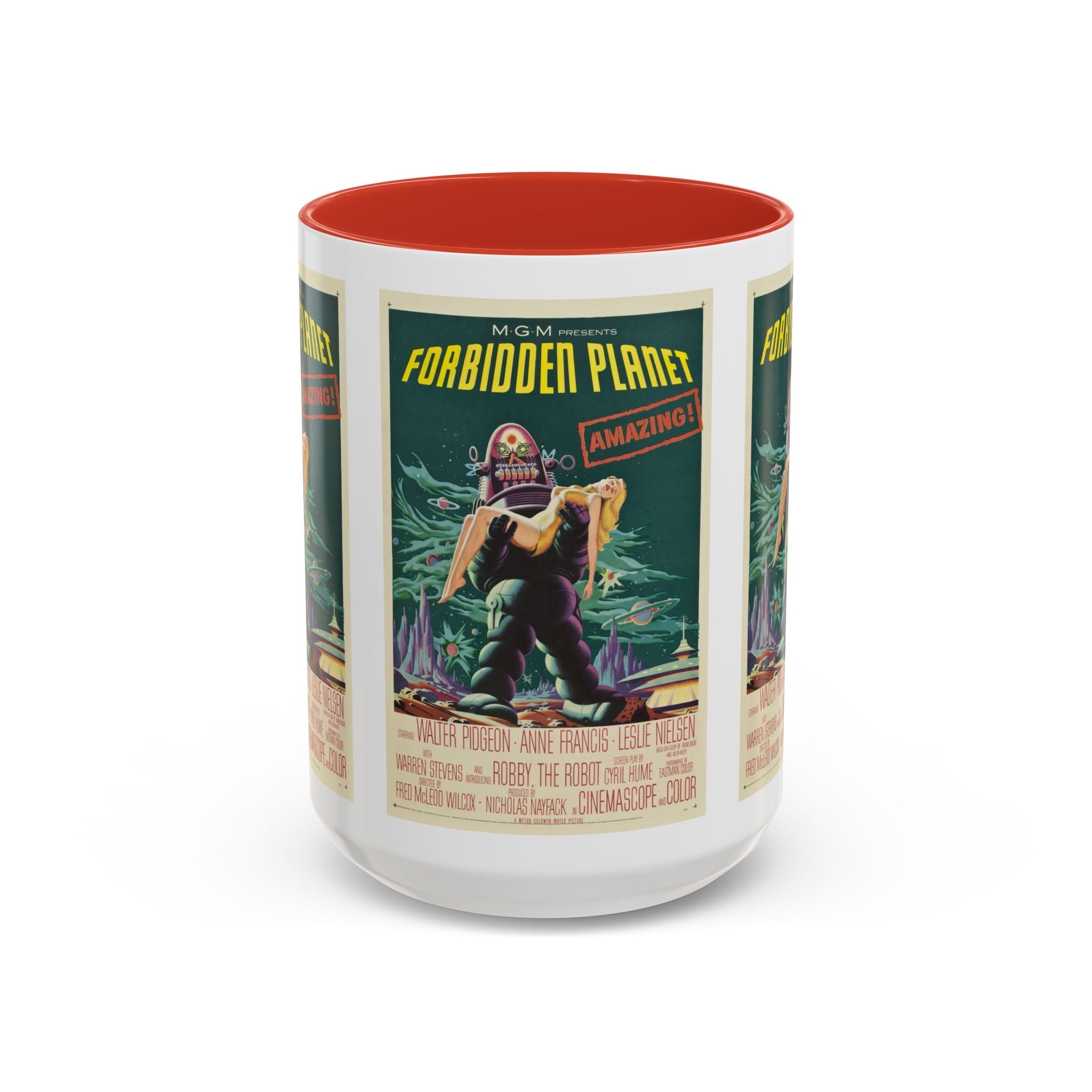 Cult Classic Movie Poster Art Accent Coffee Mug (11, 15oz) - Forbidden Planet 1956 - POPvault