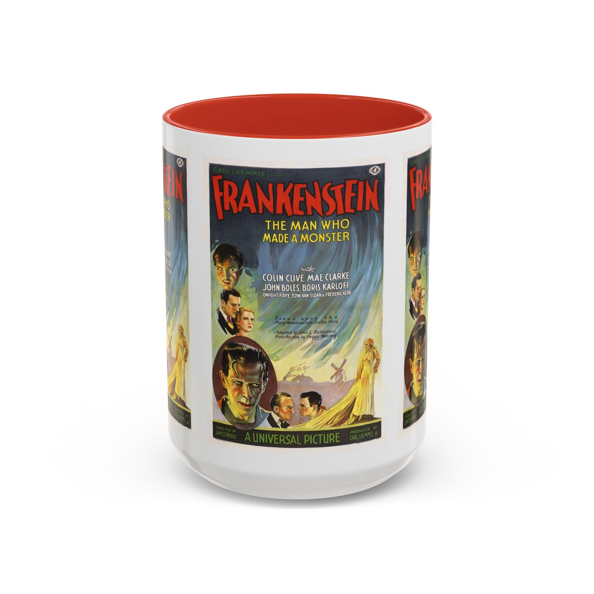 Cult Classic Movie Poster Art Accent Coffee Mug (11, 15oz) - Frankenstein 1931 - Mug