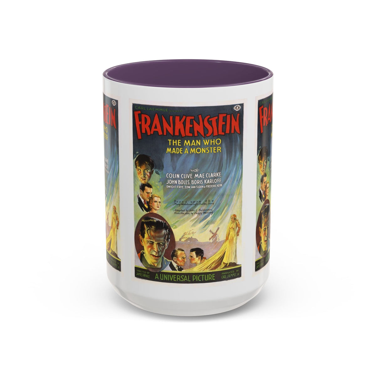 Cult Classic Movie Poster Art Accent Coffee Mug (11, 15oz) - Frankenstein 1931 - Mug