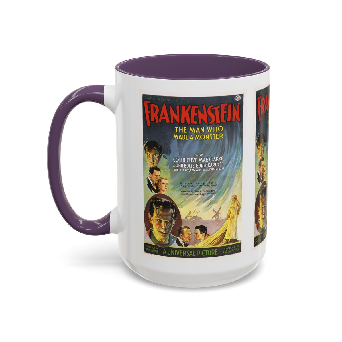 Cult Classic Movie Poster Art Accent Coffee Mug (11, 15oz) - Frankenstein 1931 - Mug
