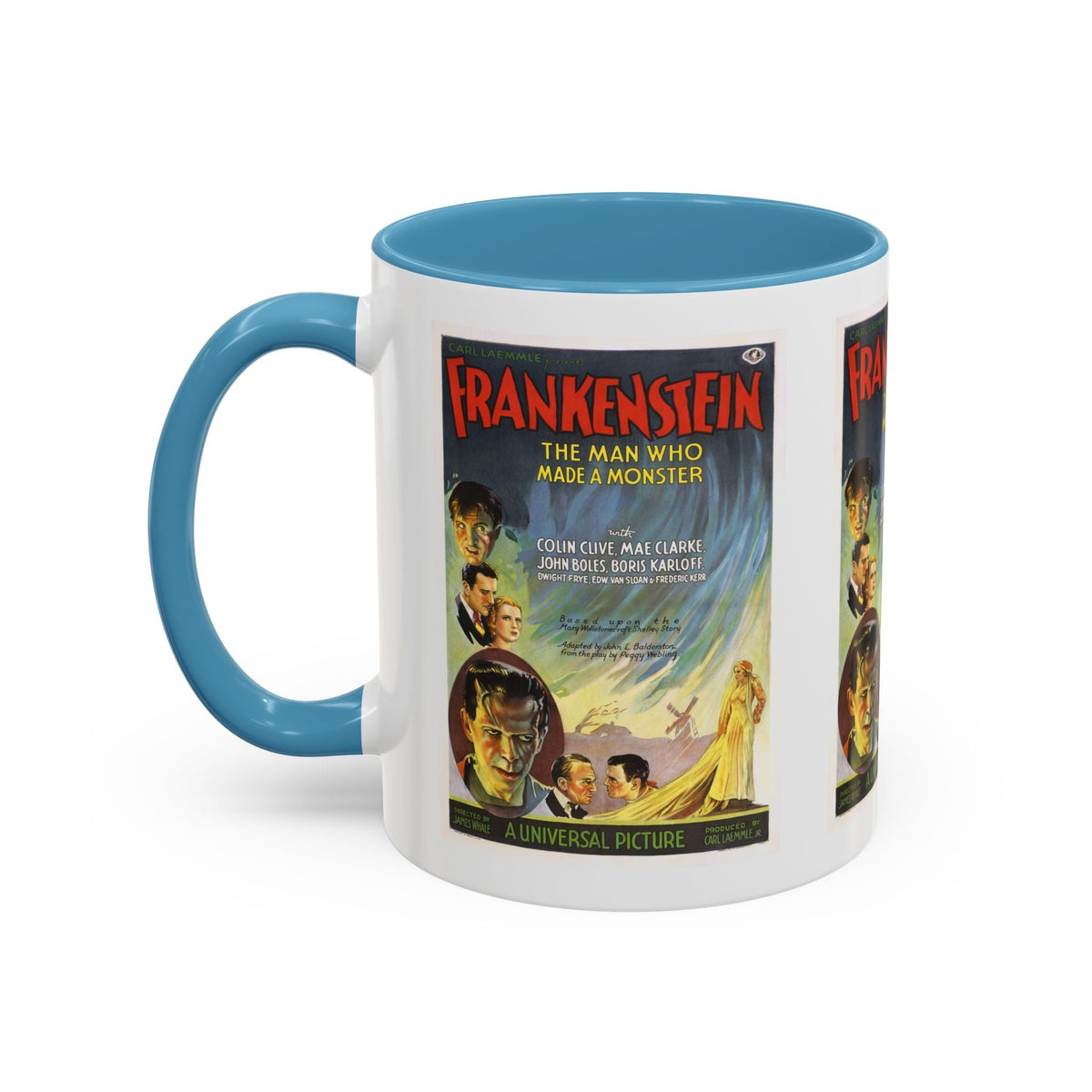 Cult Classic Movie Poster Art Accent Coffee Mug (11, 15oz) - Frankenstein 1931 - Mug