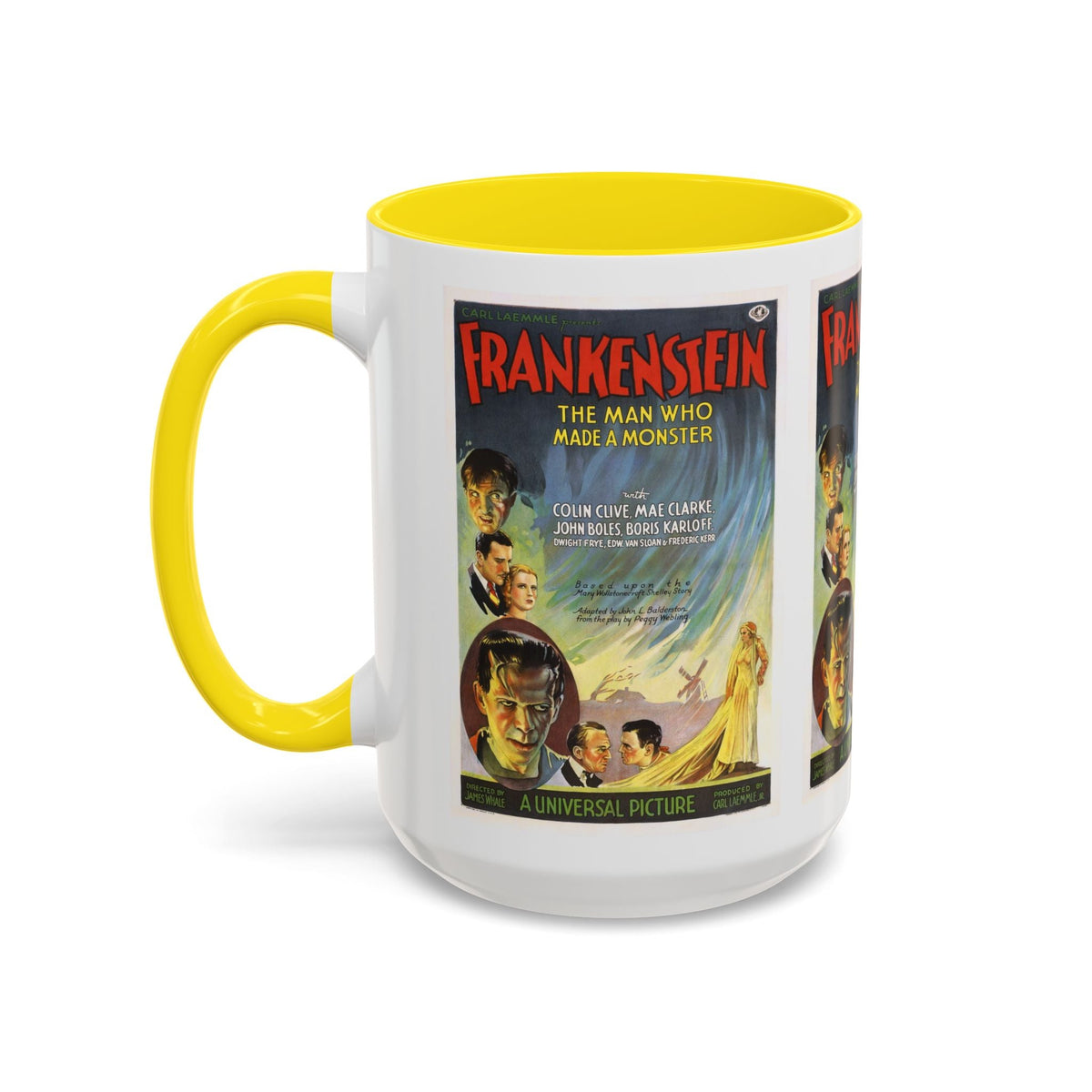 Cult Classic Movie Poster Art Accent Coffee Mug (11, 15oz) - Frankenstein 1931 - Mug