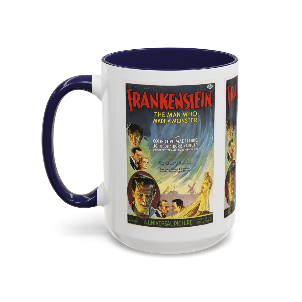 Cult Classic Movie Poster Art Accent Coffee Mug (11, 15oz) - Frankenstein 1931 - Mug
