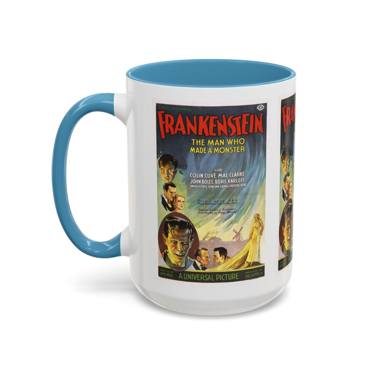 Cult Classic Movie Poster Art Accent Coffee Mug (11, 15oz) - Frankenstein 1931 - Mug