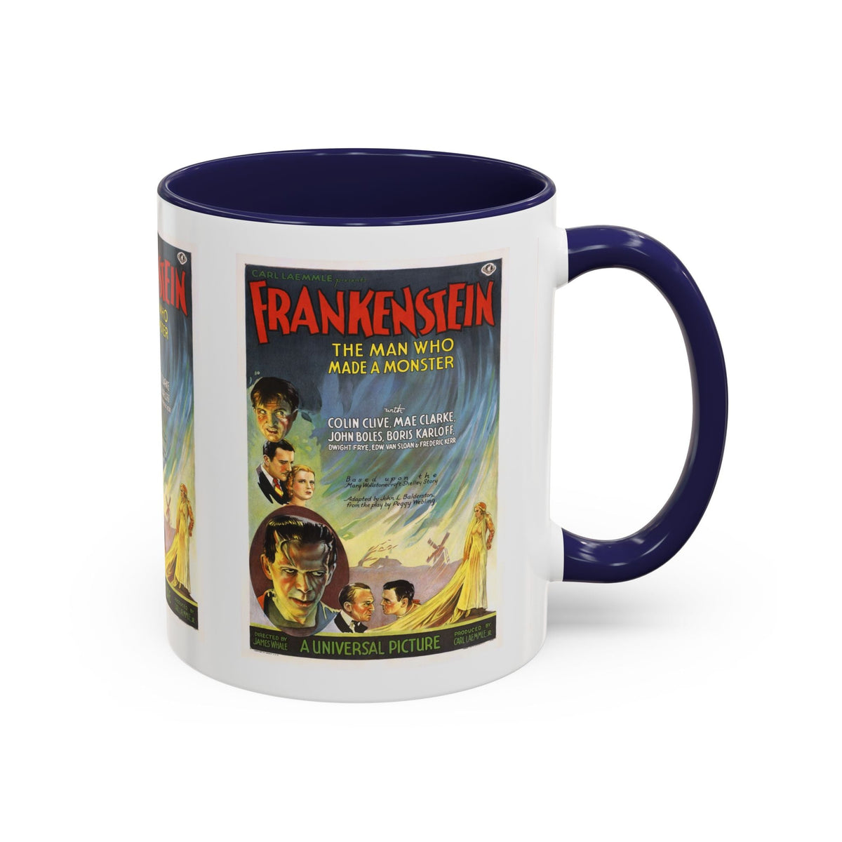 Cult Classic Movie Poster Art Accent Coffee Mug (11, 15oz) - Frankenstein 1931 - Mug