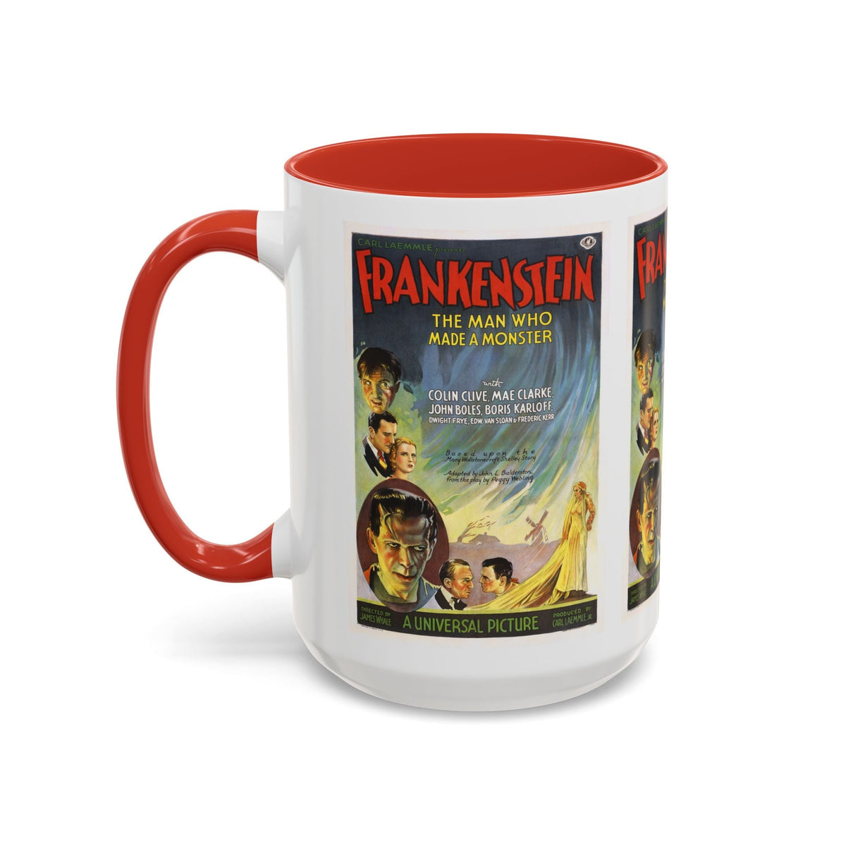 Cult Classic Movie Poster Art Accent Coffee Mug (11, 15oz) - Frankenstein 1931 - Mug