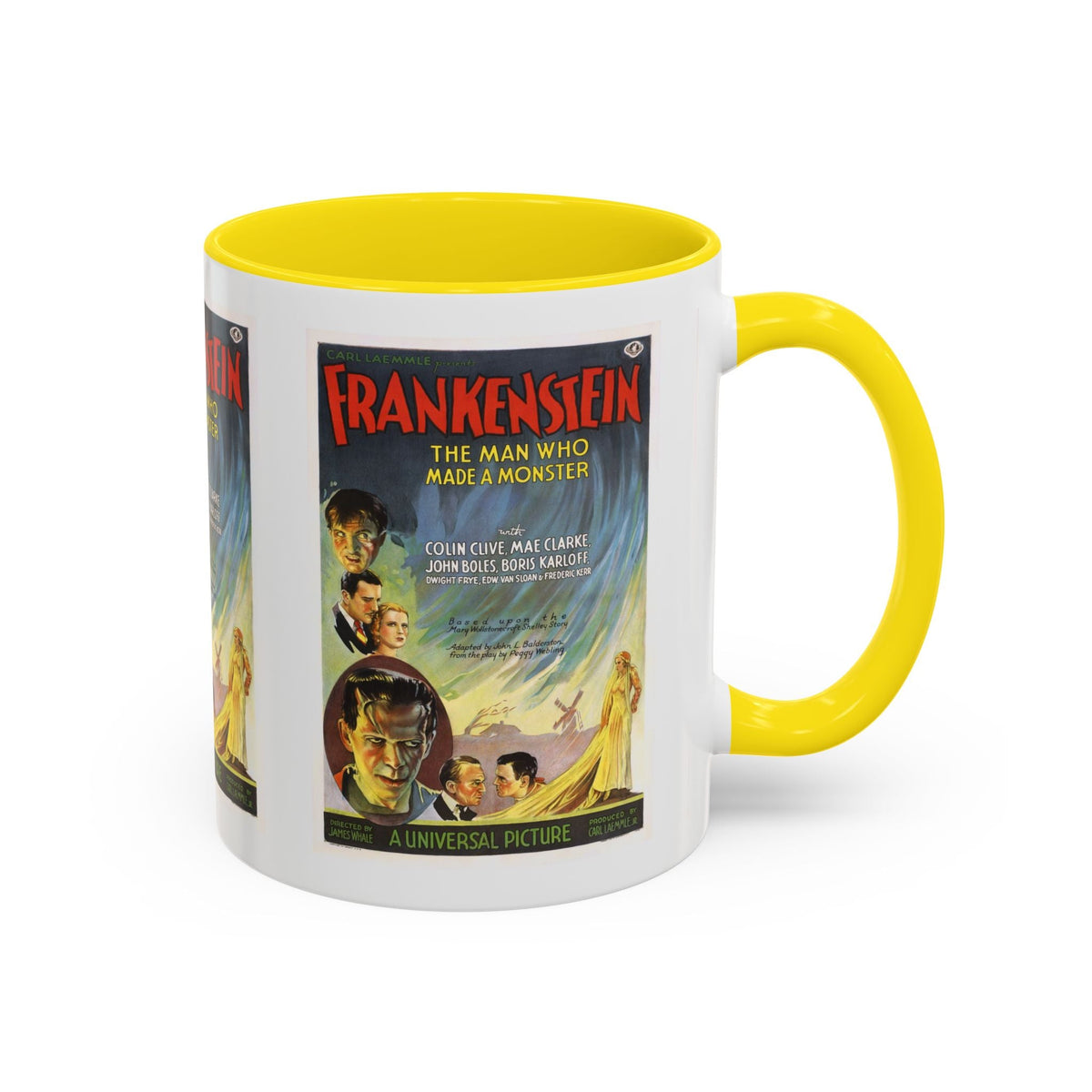 Cult Classic Movie Poster Art Accent Coffee Mug (11, 15oz) - Frankenstein 1931 - Mug