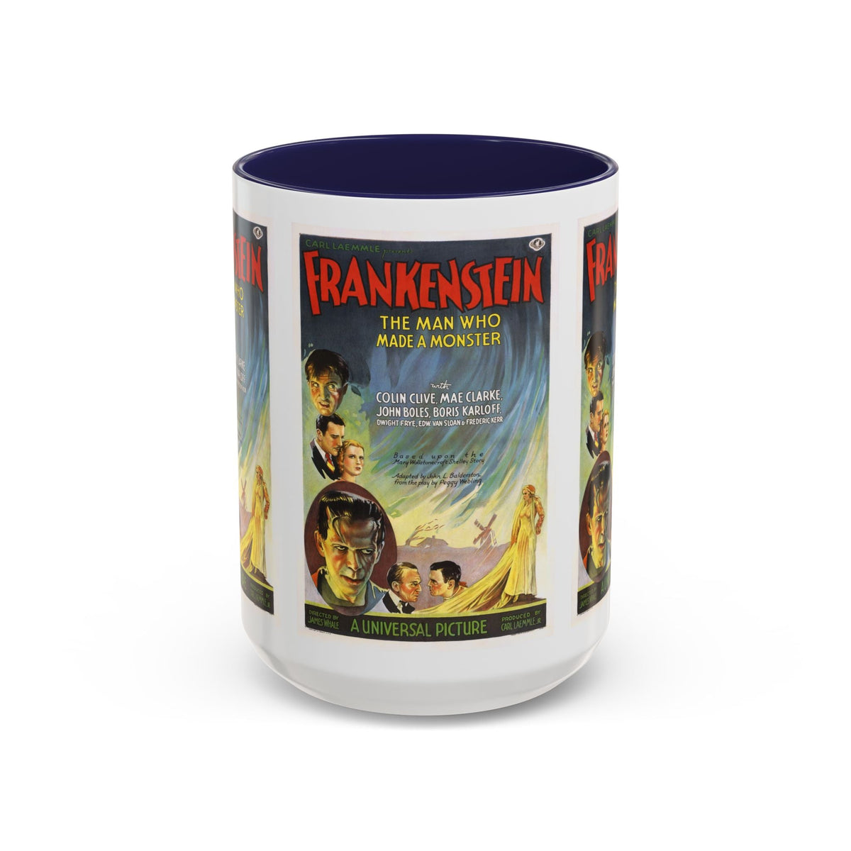 Cult Classic Movie Poster Art Accent Coffee Mug (11, 15oz) - Frankenstein 1931 - Mug