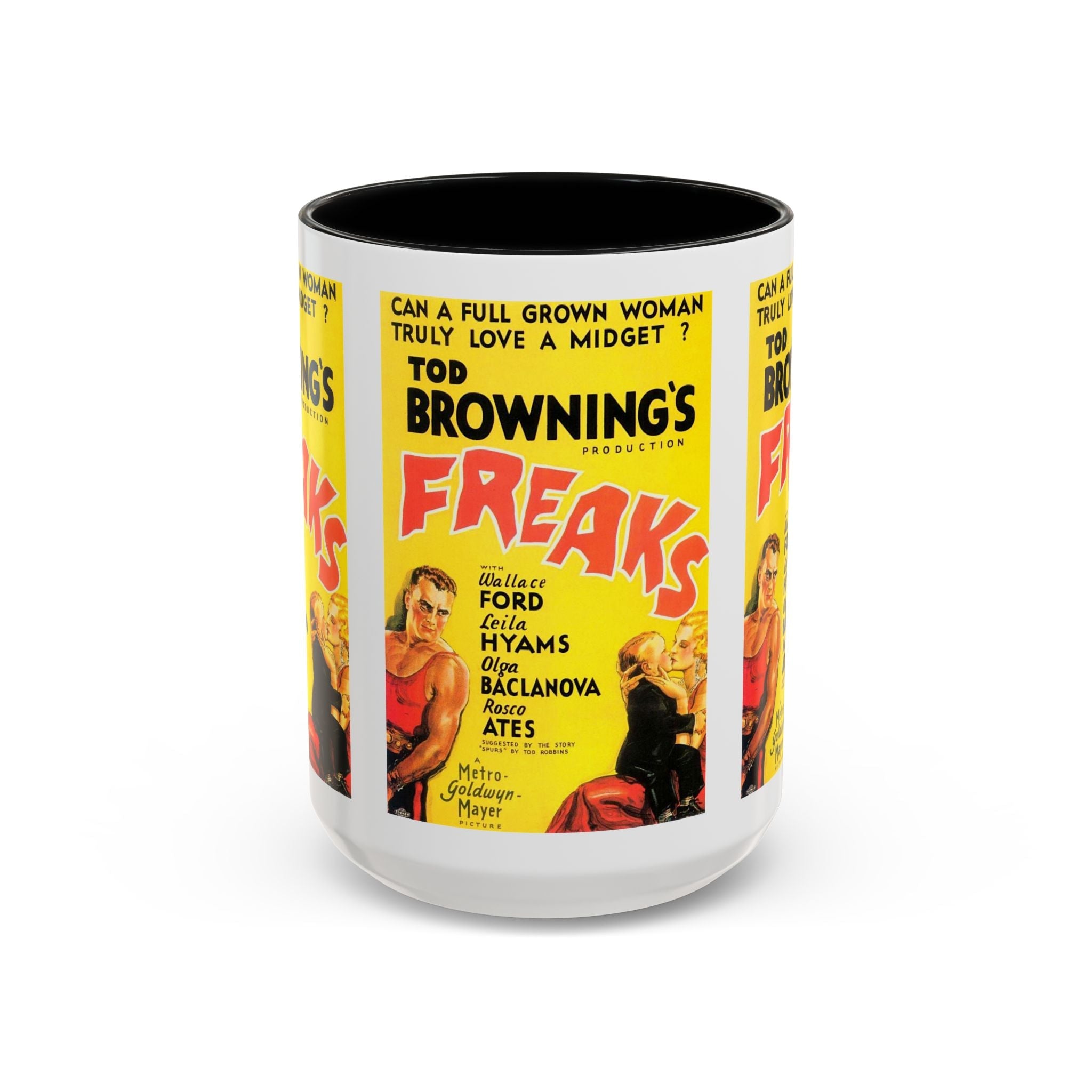 Cult Classic Movie Poster Art Accent Coffee Mug (11, 15oz) - Freaks Original One Sheet 1932 - POPvault
