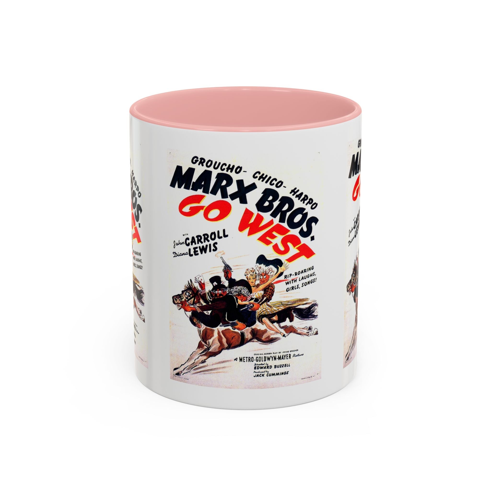 Cult Classic Movie Poster Art Accent Coffee Mug (11, 15oz) - Go West | Marx Brothers 1940 - POPvault