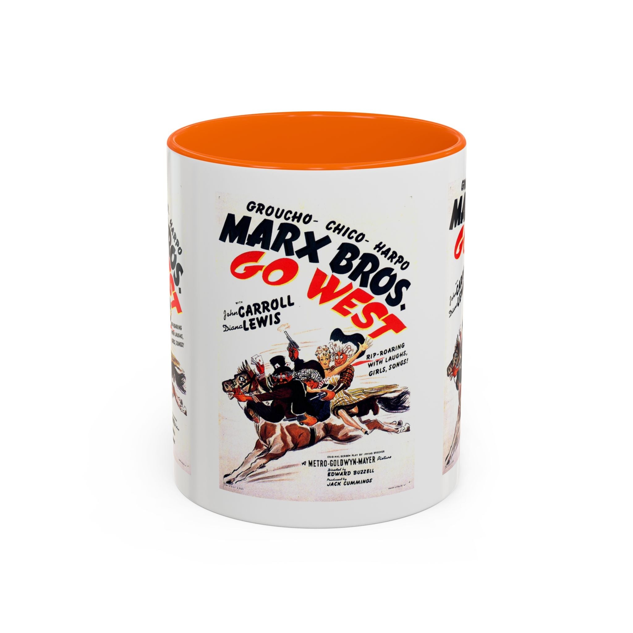 Cult Classic Movie Poster Art Accent Coffee Mug (11, 15oz) - Go West | Marx Brothers 1940 - POPvault