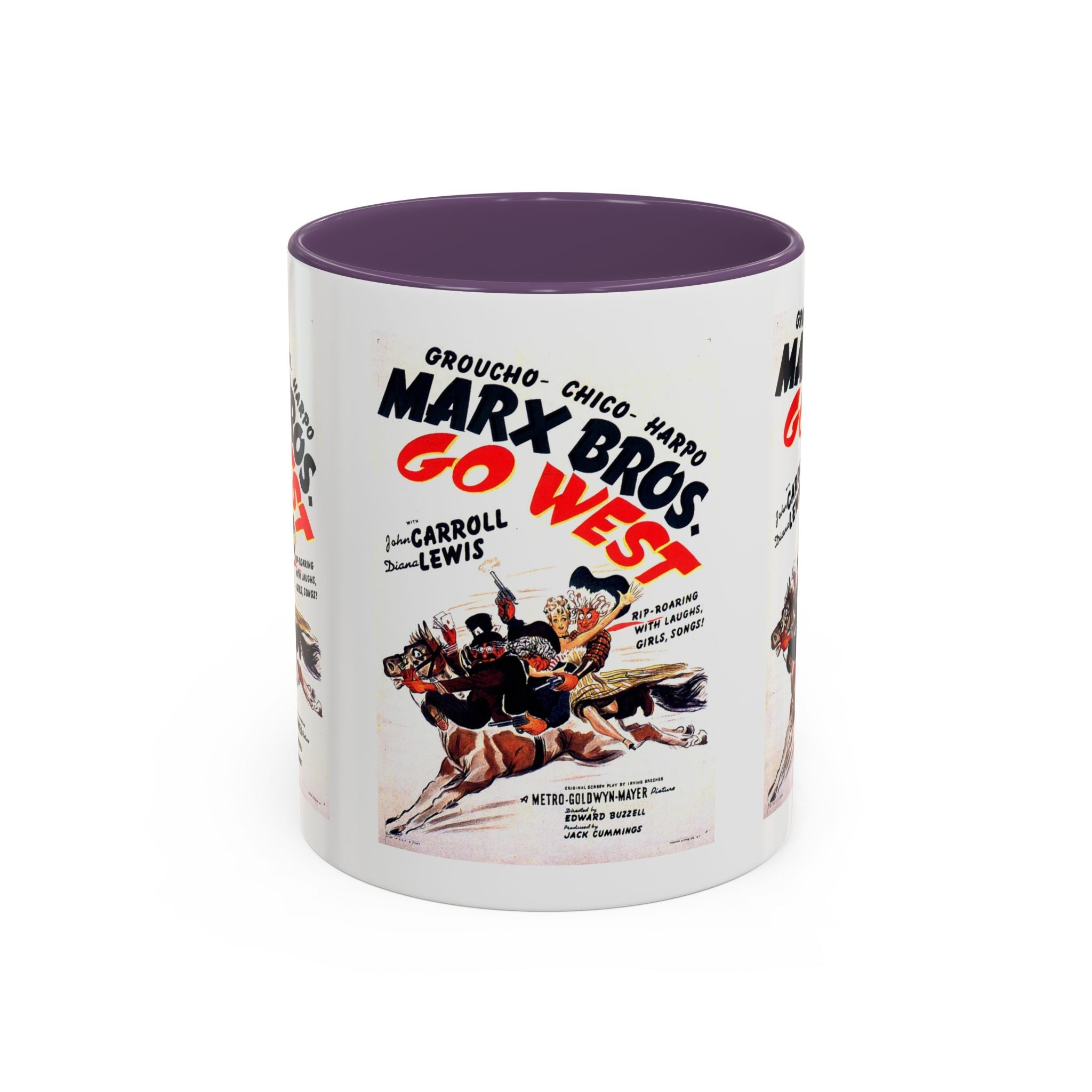 Cult Classic Movie Poster Art Accent Coffee Mug (11, 15oz) - Go West | Marx Brothers 1940 - POPvault