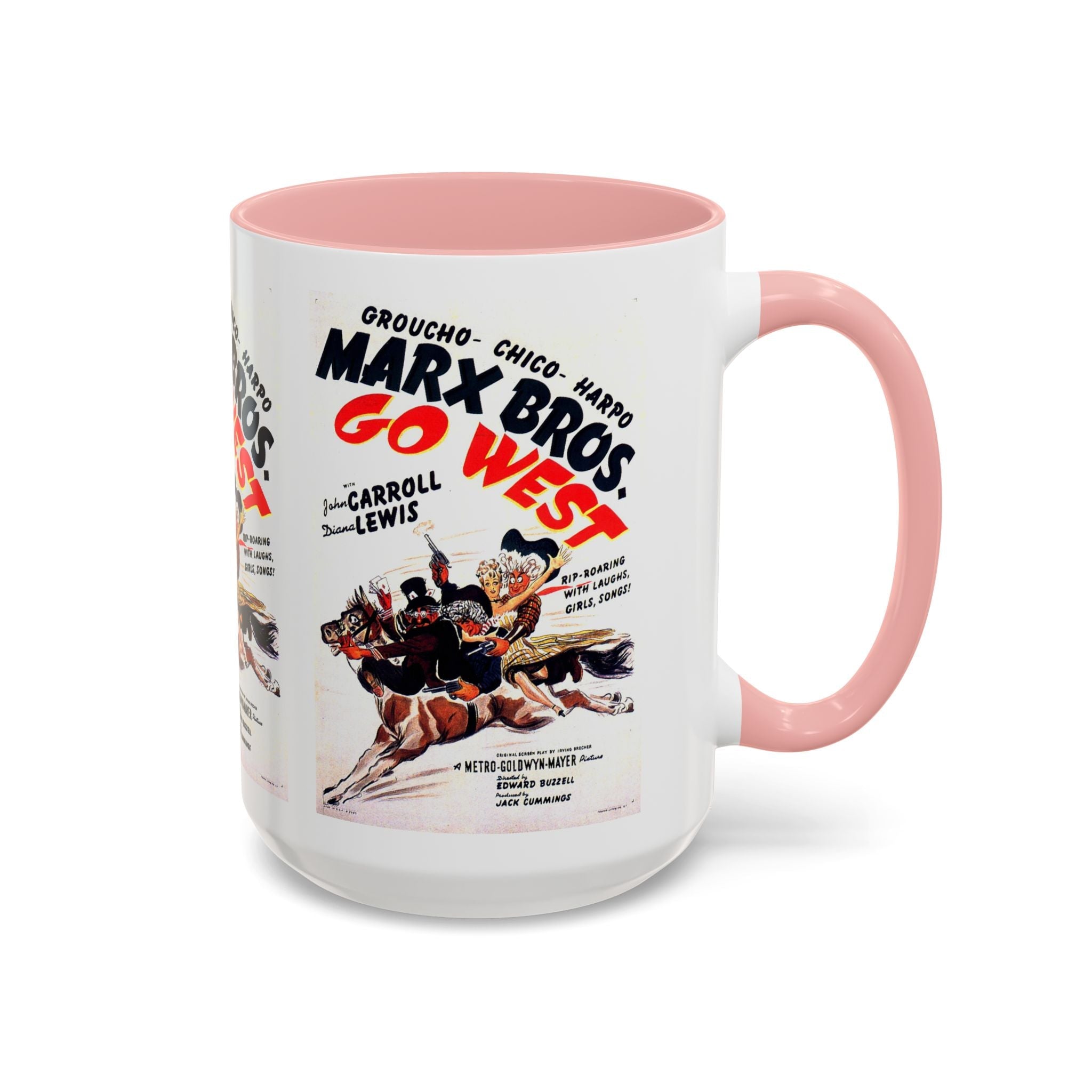 Cult Classic Movie Poster Art Accent Coffee Mug (11, 15oz) - Go West | Marx Brothers 1940 - POPvault