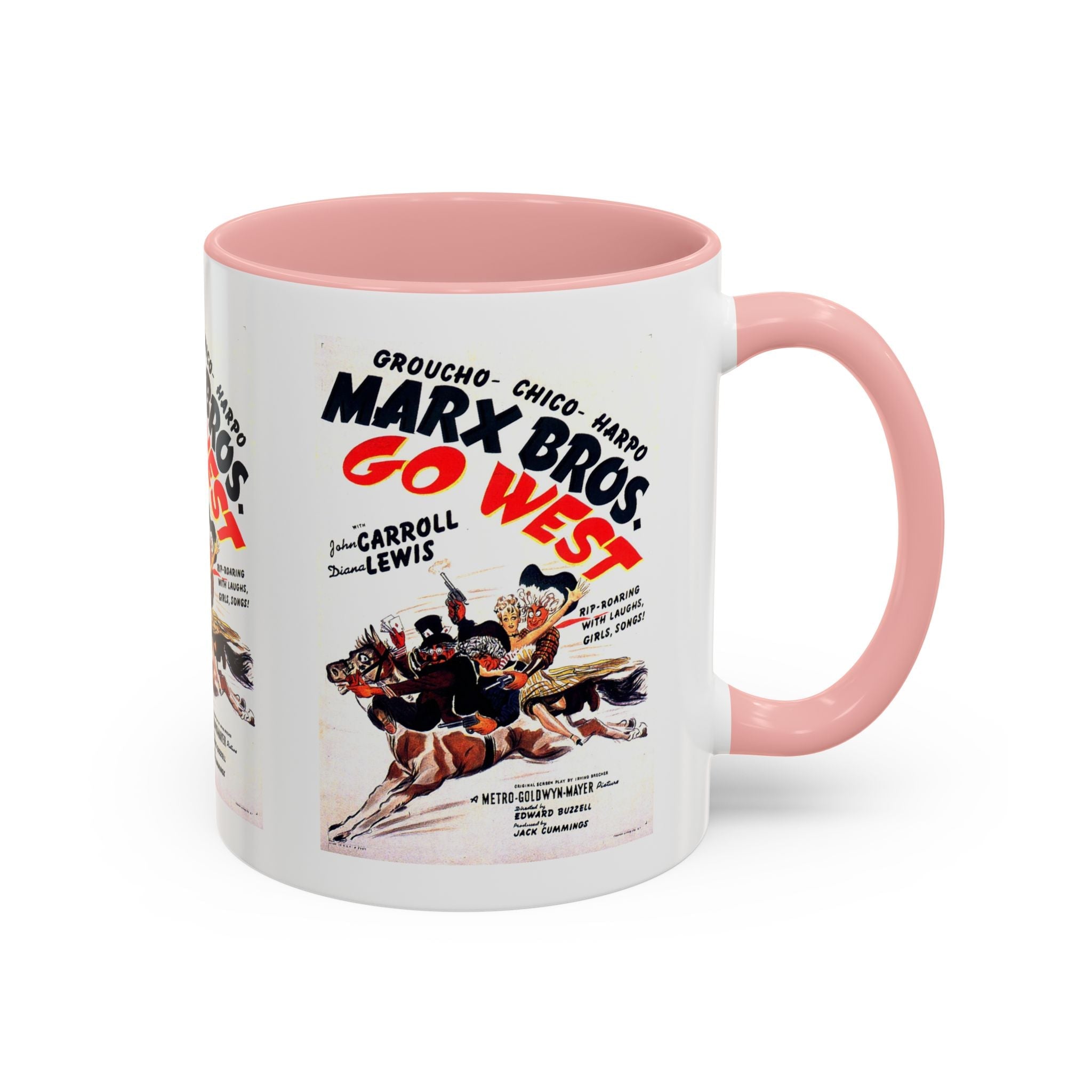 Cult Classic Movie Poster Art Accent Coffee Mug (11, 15oz) - Go West | Marx Brothers 1940 - POPvault