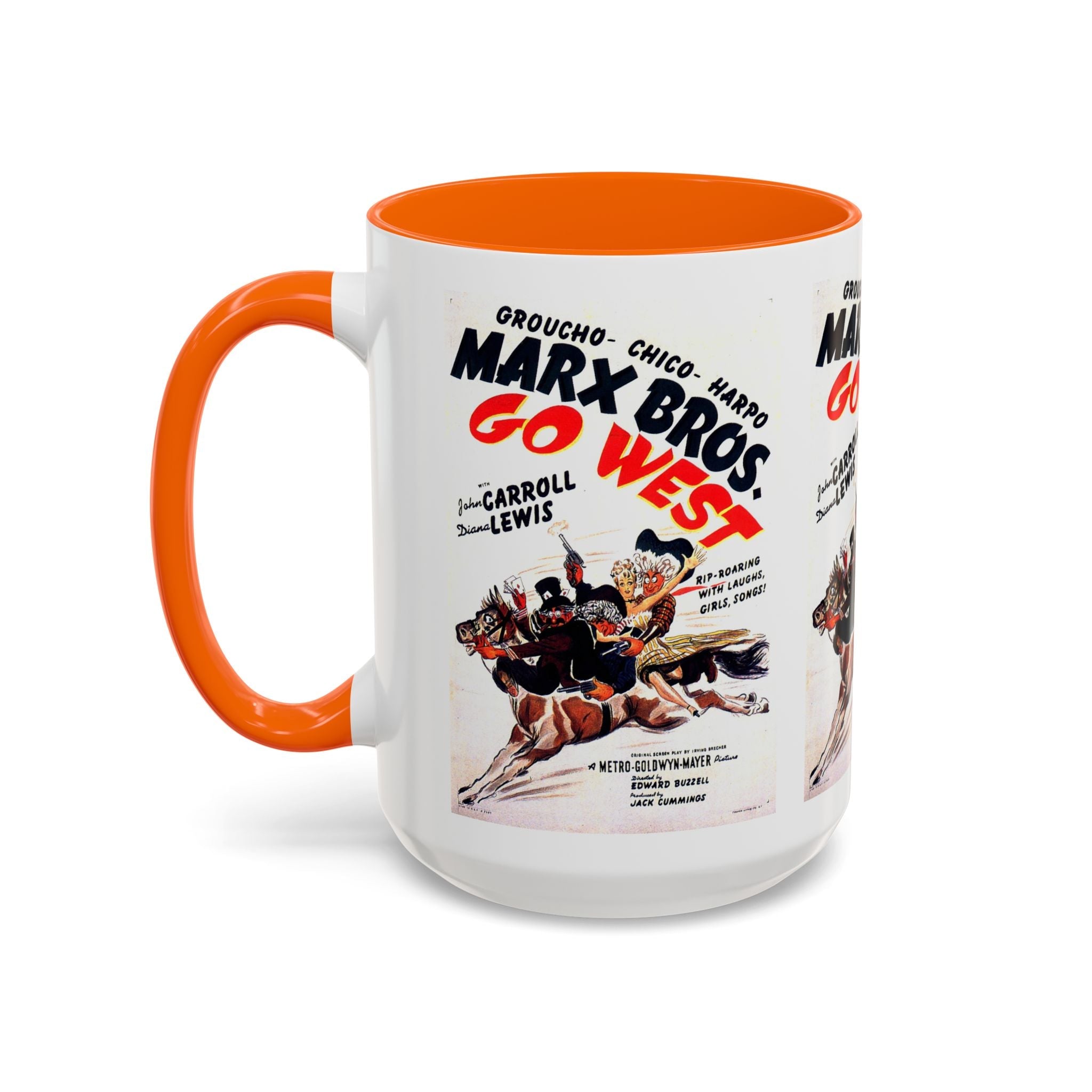 Cult Classic Movie Poster Art Accent Coffee Mug (11, 15oz) - Go West | Marx Brothers 1940 - POPvault