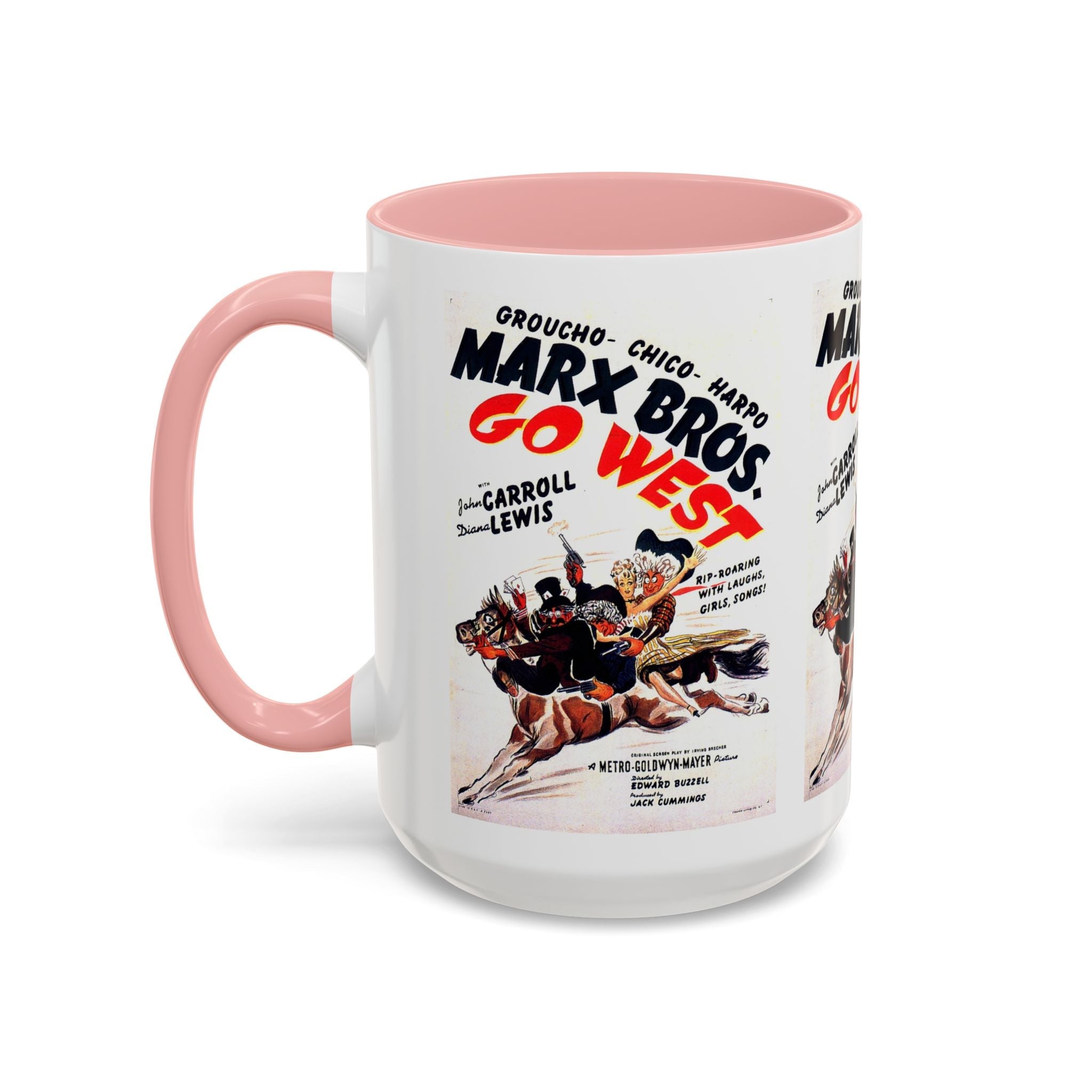 Cult Classic Movie Poster Art Accent Coffee Mug (11, 15oz) - Go West | Marx Brothers 1940 - POPvault