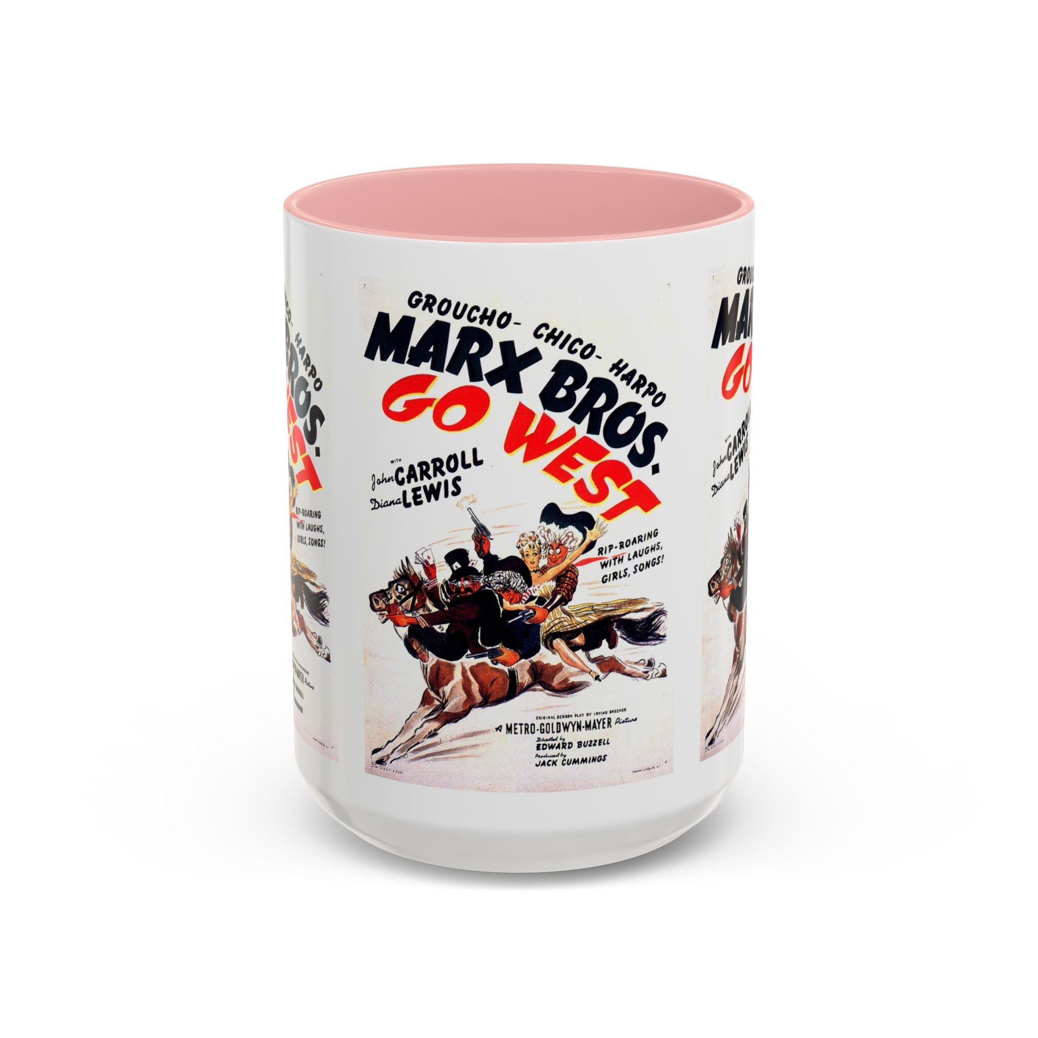Cult Classic Movie Poster Art Accent Coffee Mug (11, 15oz) - Go West | Marx Brothers 1940 - POPvault
