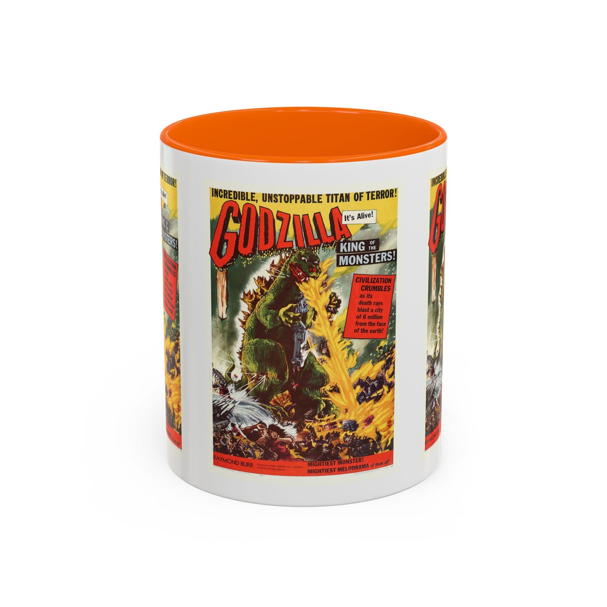 Cult Classic Movie Poster Art Accent Coffee Mug (11, 15oz) - Godzilla King Of The Monsters 1954 - POPvault