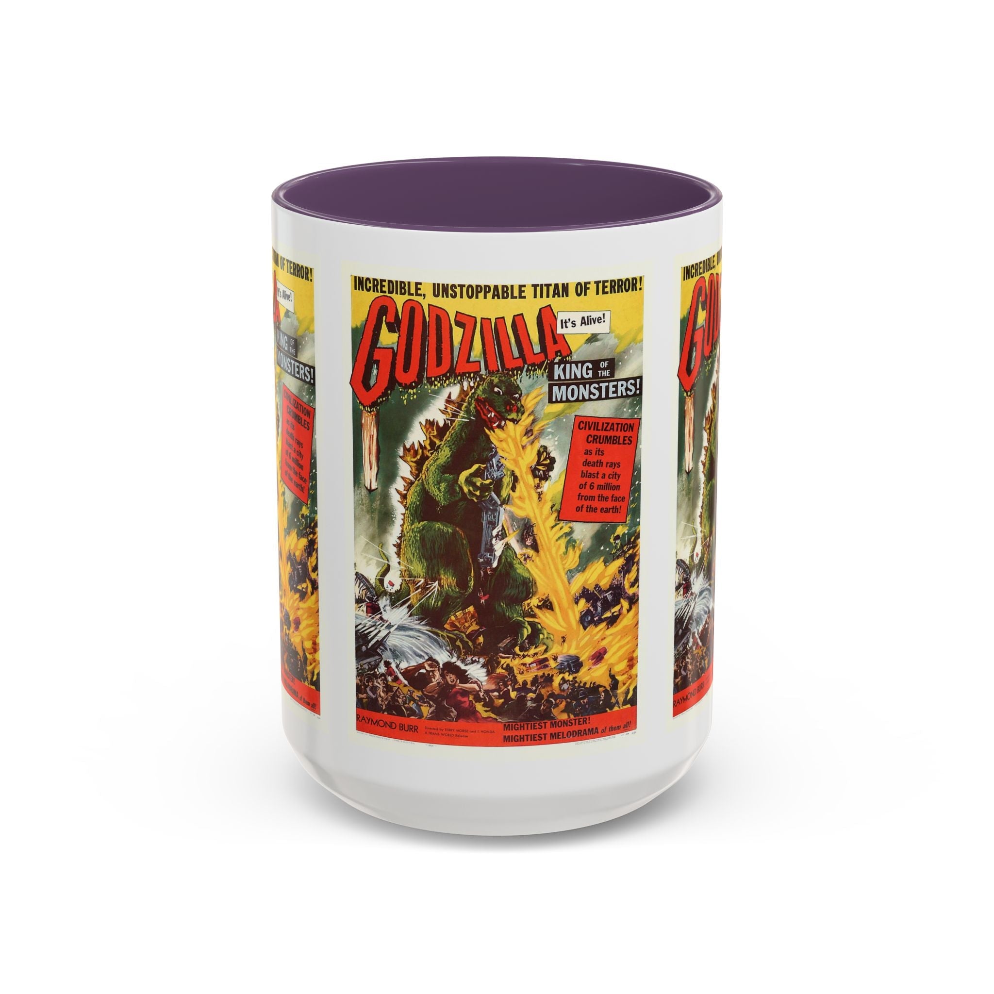 Cult Classic Movie Poster Art Accent Coffee Mug (11, 15oz) - Godzilla King Of The Monsters 1954 - POPvault