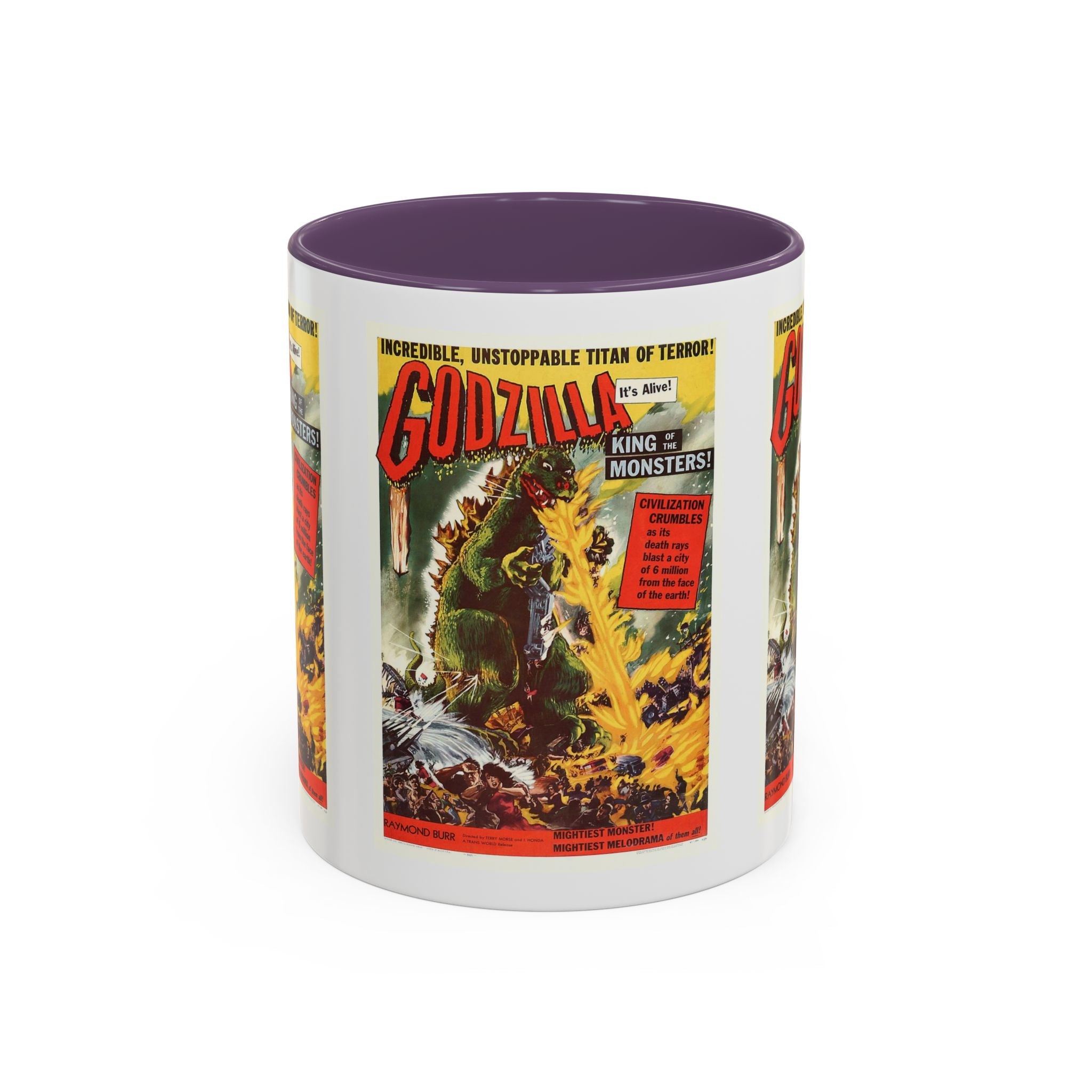 Cult Classic Movie Poster Art Accent Coffee Mug (11, 15oz) - Godzilla King Of The Monsters 1954 - POPvault