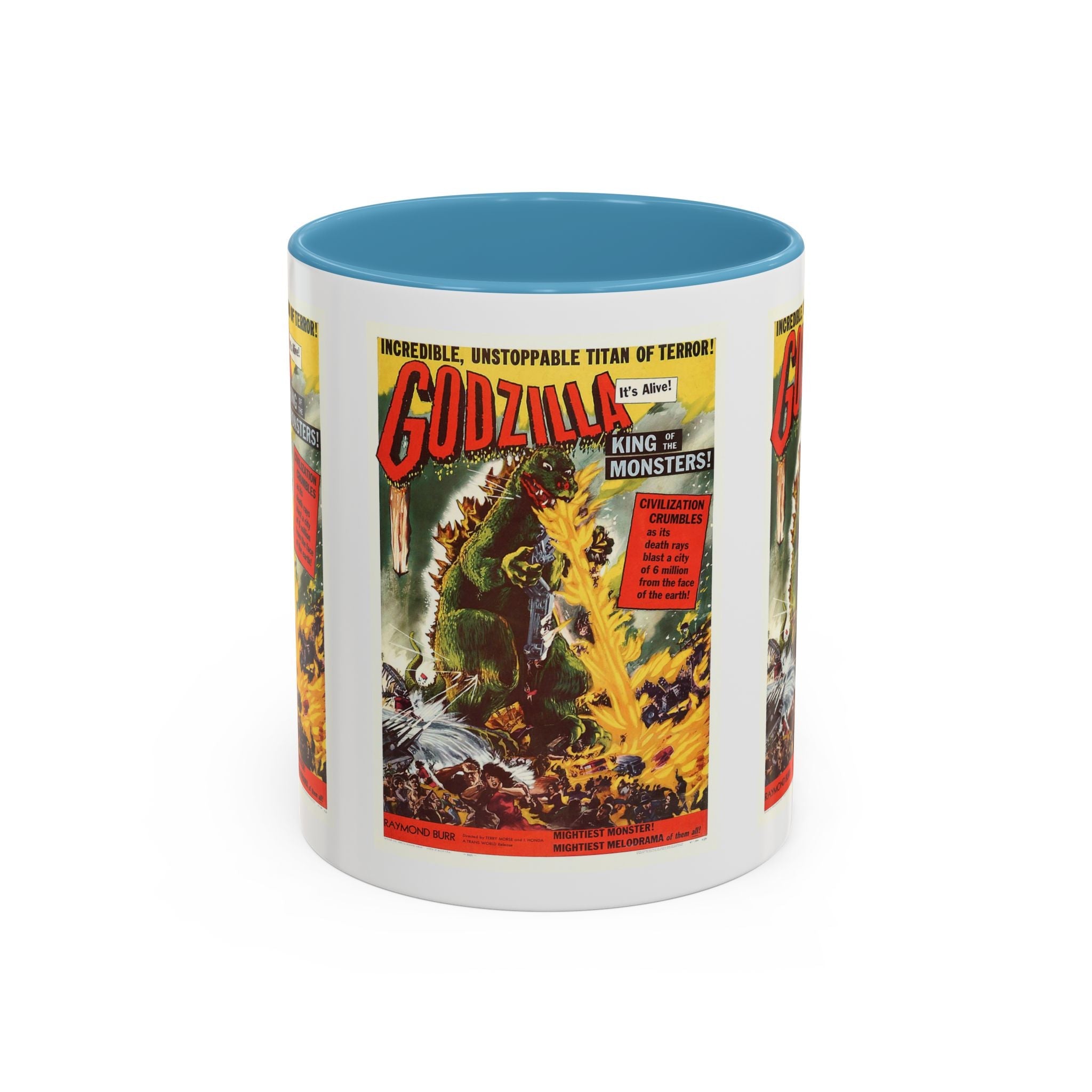 Cult Classic Movie Poster Art Accent Coffee Mug (11, 15oz) - Godzilla King Of The Monsters 1954 - POPvault