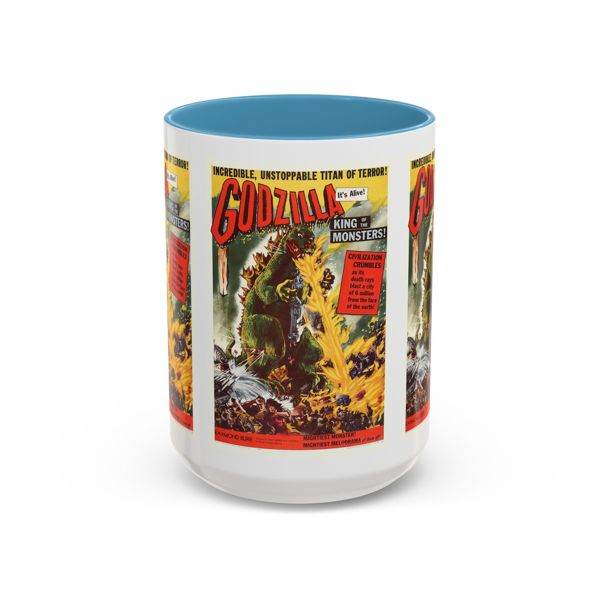 Cult Classic Movie Poster Art Accent Coffee Mug (11, 15oz) - Godzilla King Of The Monsters 1954 - POPvault