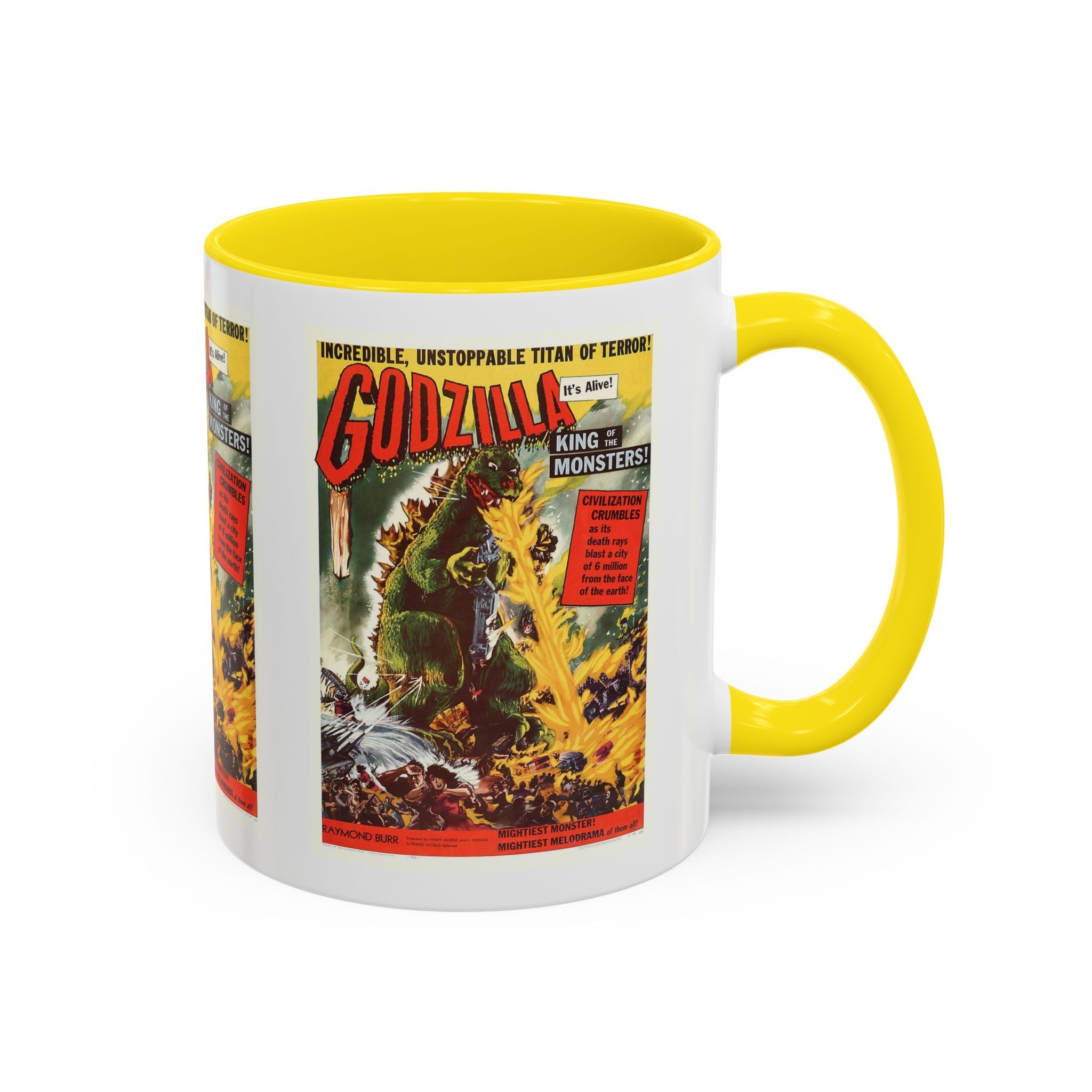 Cult Classic Movie Poster Art Accent Coffee Mug (11, 15oz) - Godzilla King Of The Monsters 1954 - POPvault