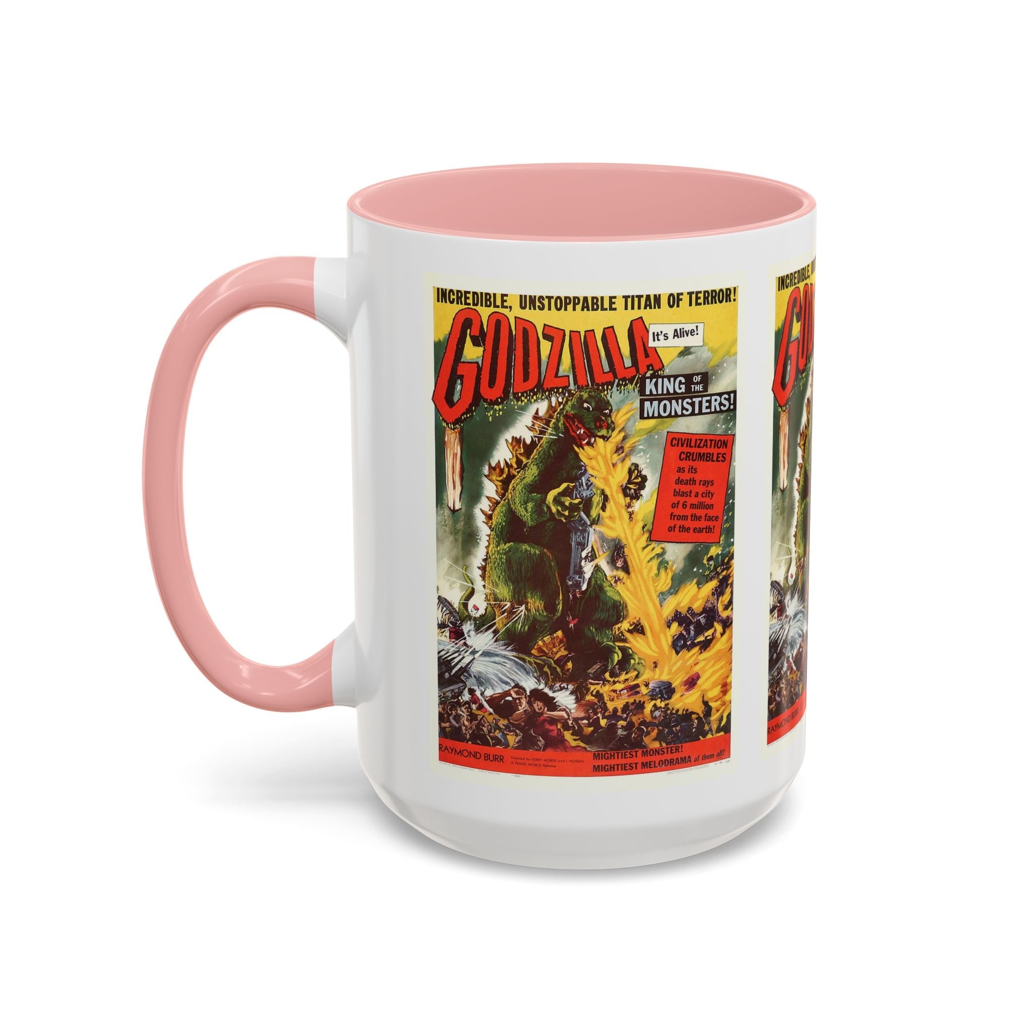 Cult Classic Movie Poster Art Accent Coffee Mug (11, 15oz) - Godzilla King Of The Monsters 1954 - POPvault