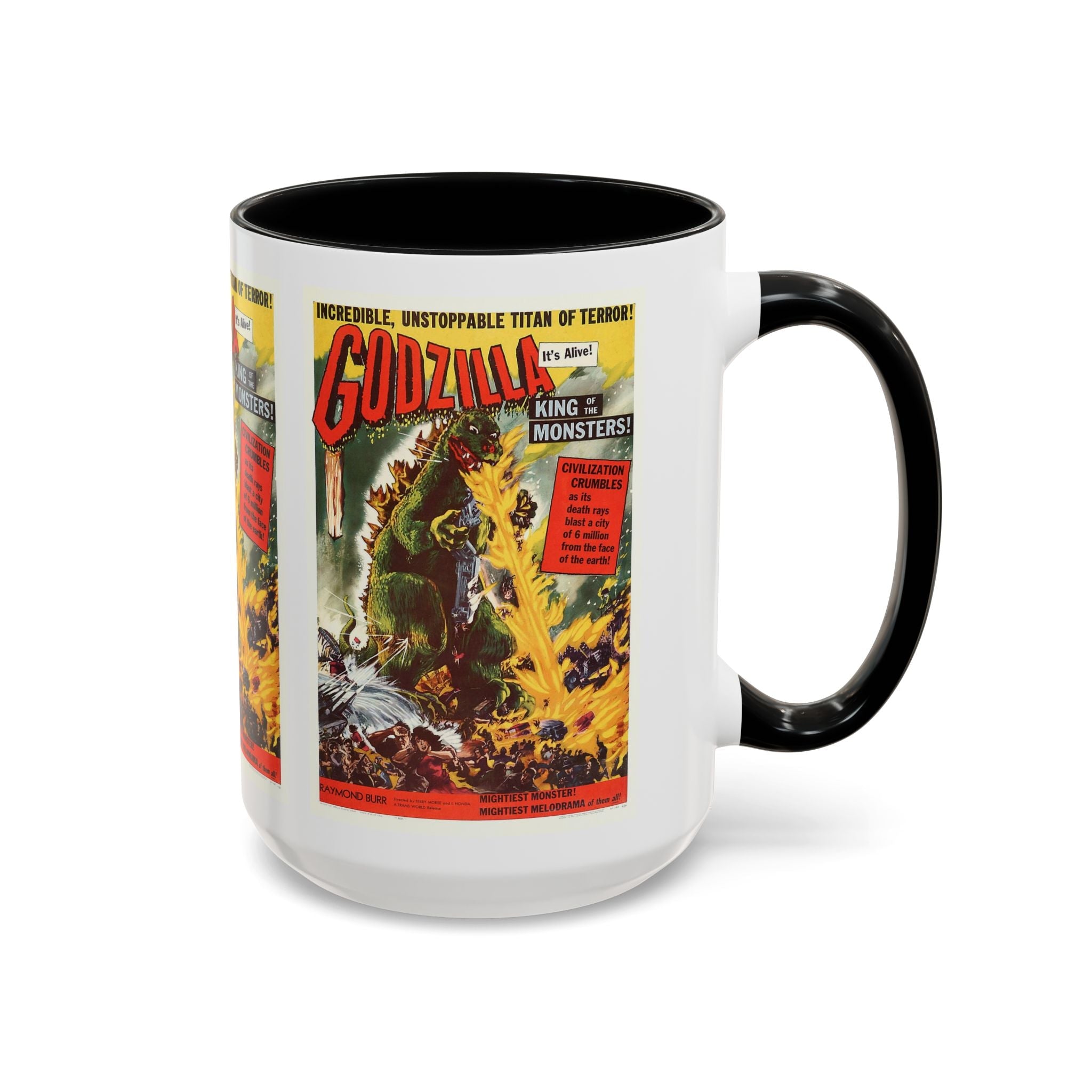 Cult Classic Movie Poster Art Accent Coffee Mug (11, 15oz) - Godzilla King Of The Monsters 1954 - POPvault